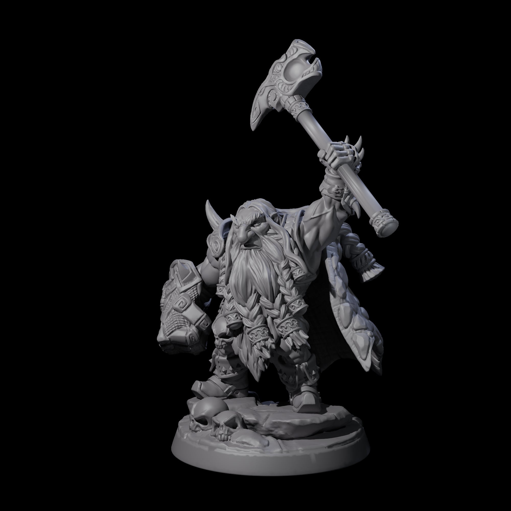 Old Battlefist Dwarf Leader Miniature for Dungeons and Dragons, Pathfinder or other TTRPGs