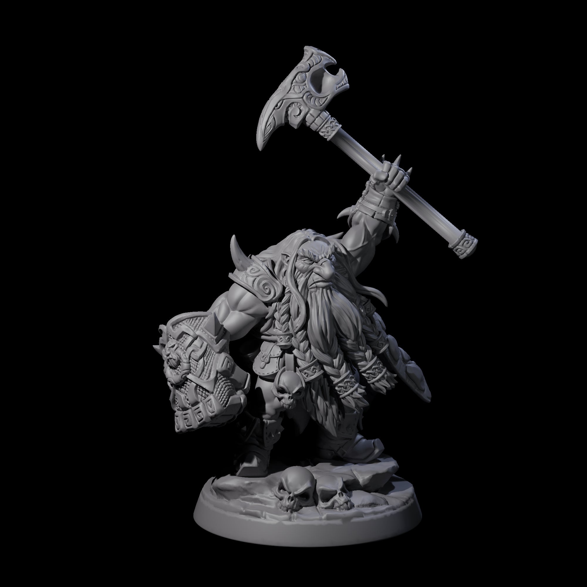 Old Battlefist Dwarf Leader Miniature for Dungeons and Dragons, Pathfinder or other TTRPGs