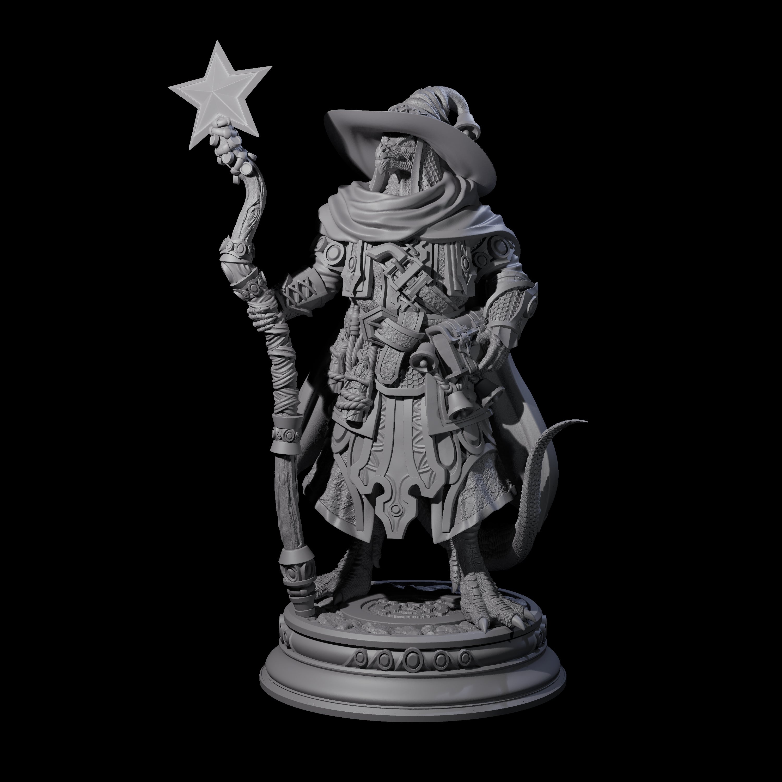Old Fashioned Dragonborn Wizard Miniature for Dungeons and Dragons, Pathfinder or other TTRPGs