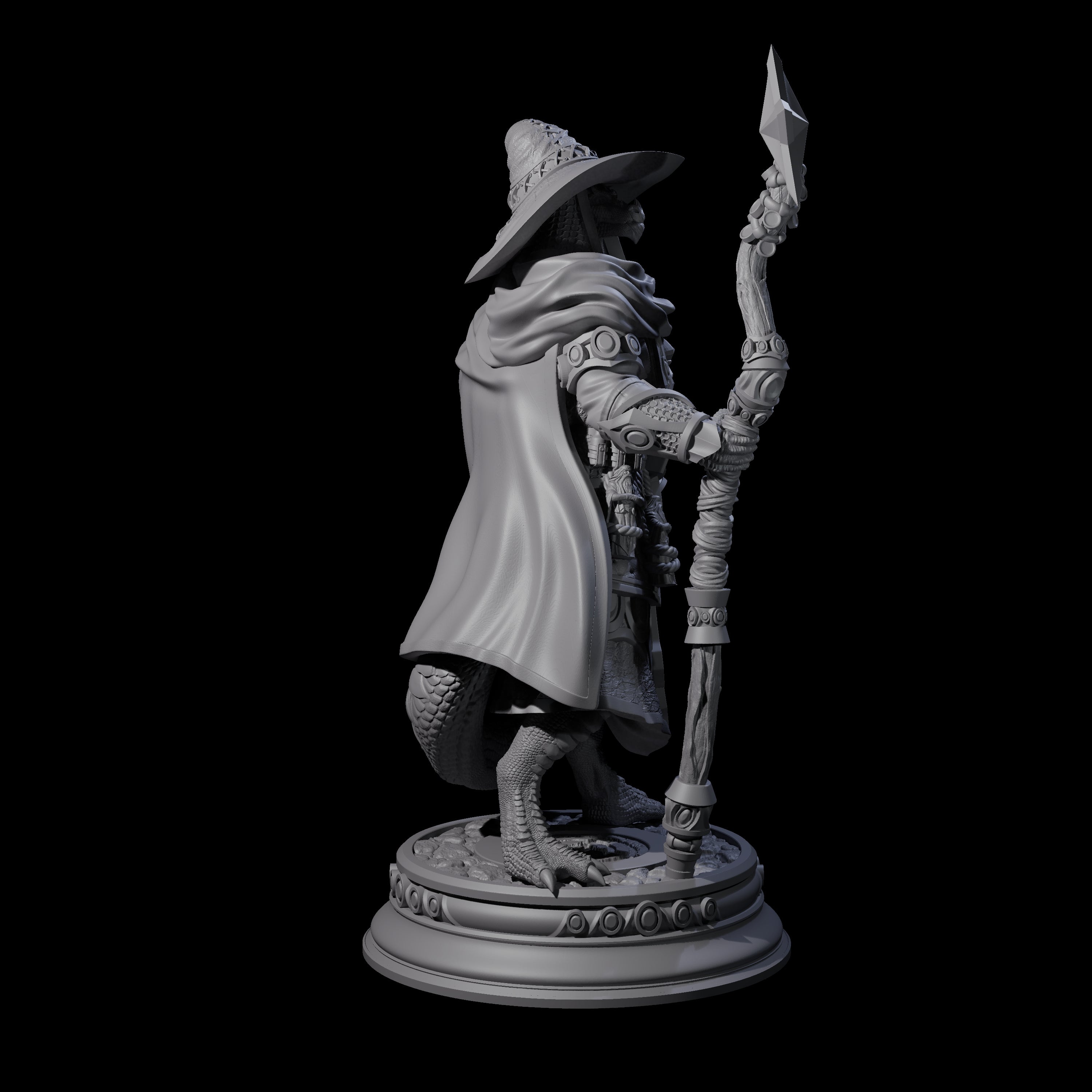 Old Fashioned Dragonborn Wizard Miniature for Dungeons and Dragons, Pathfinder or other TTRPGs