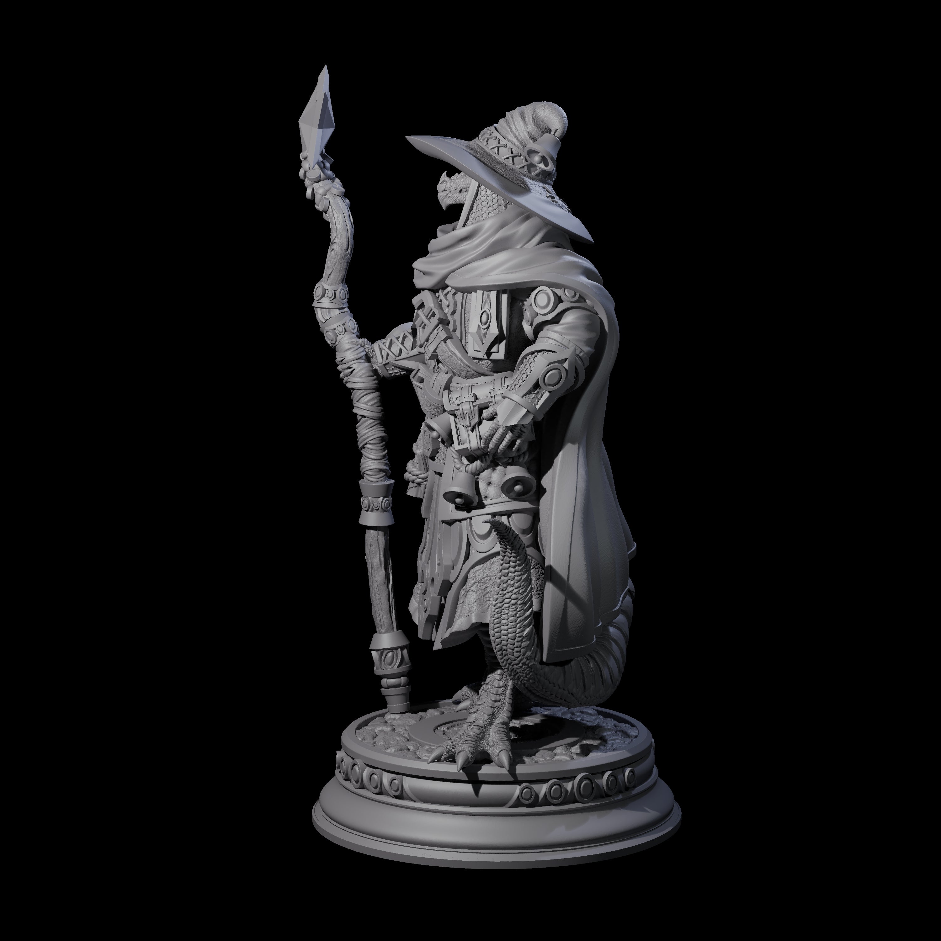 Old Fashioned Dragonborn Wizard Miniature for Dungeons and Dragons, Pathfinder or other TTRPGs