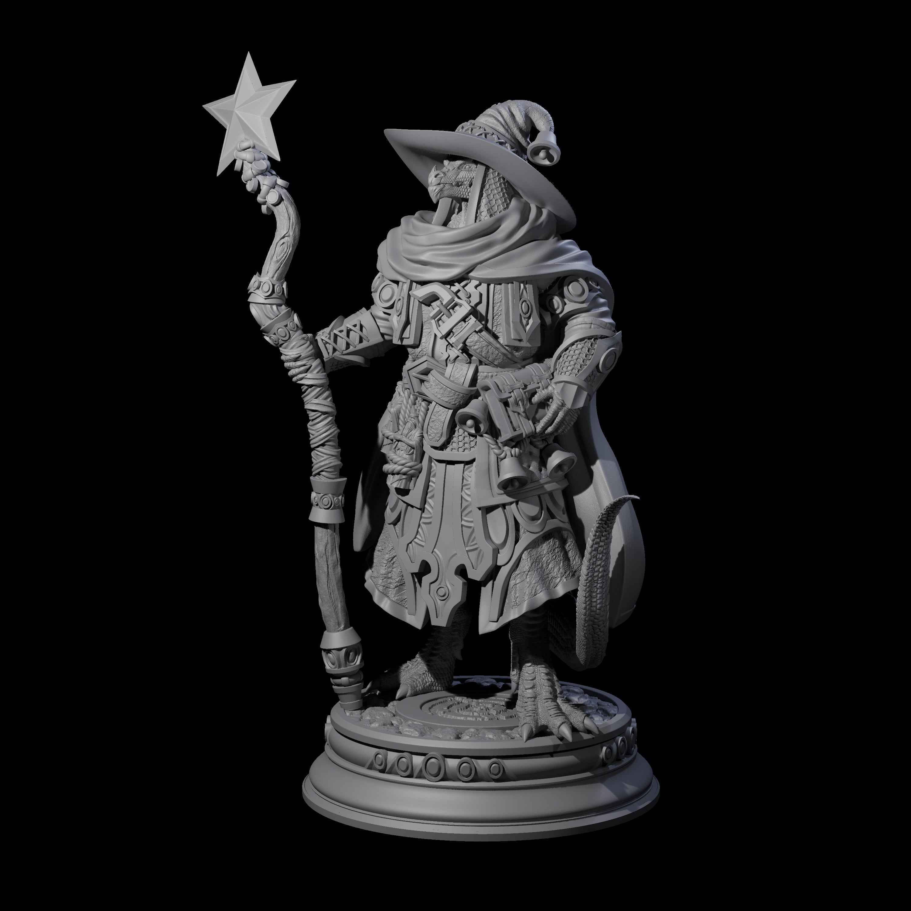 Old Fashioned Dragonborn Wizard Miniature for Dungeons and Dragons, Pathfinder or other TTRPGs