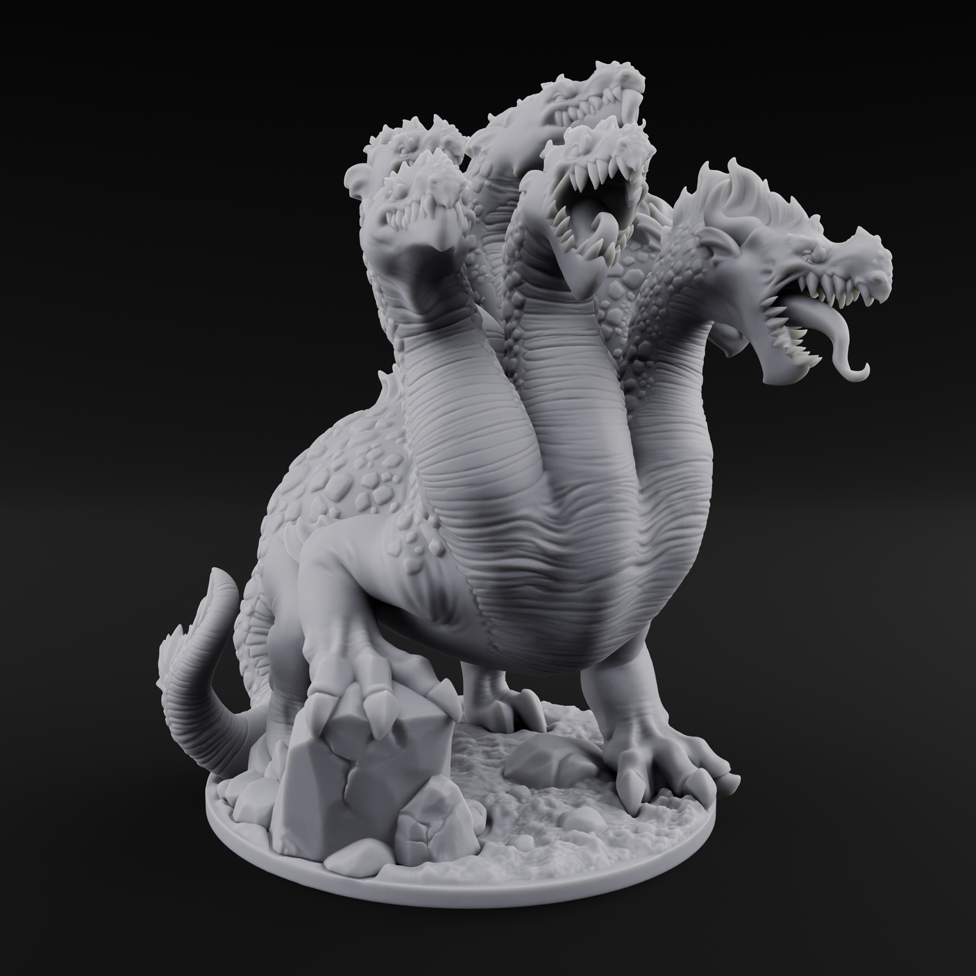 Old Fashioned Hydra Monstrosity Miniature for Dungeons and Dragons, Pathfinder or other TTRPGs