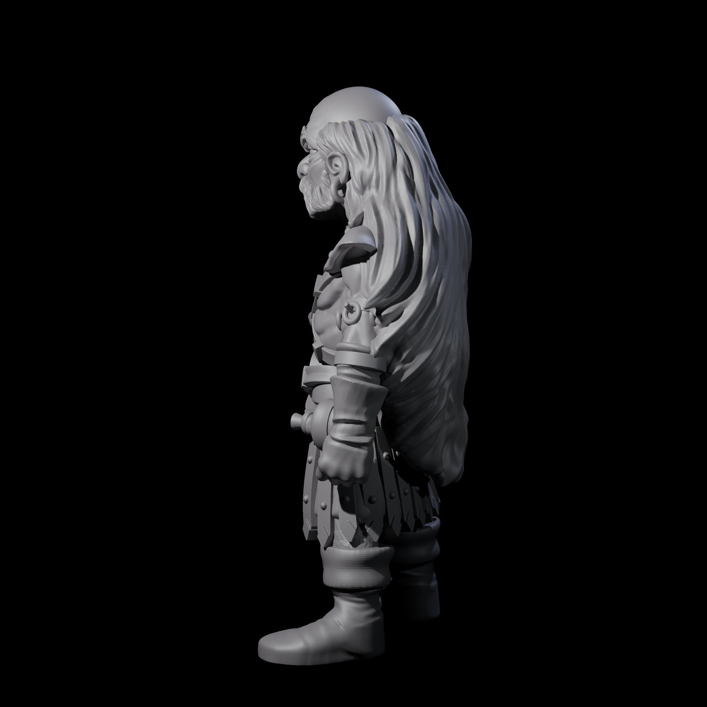 Old Gnome Barbarian Miniature for Dungeons and Dragons, Pathfinder or other TTRPGs