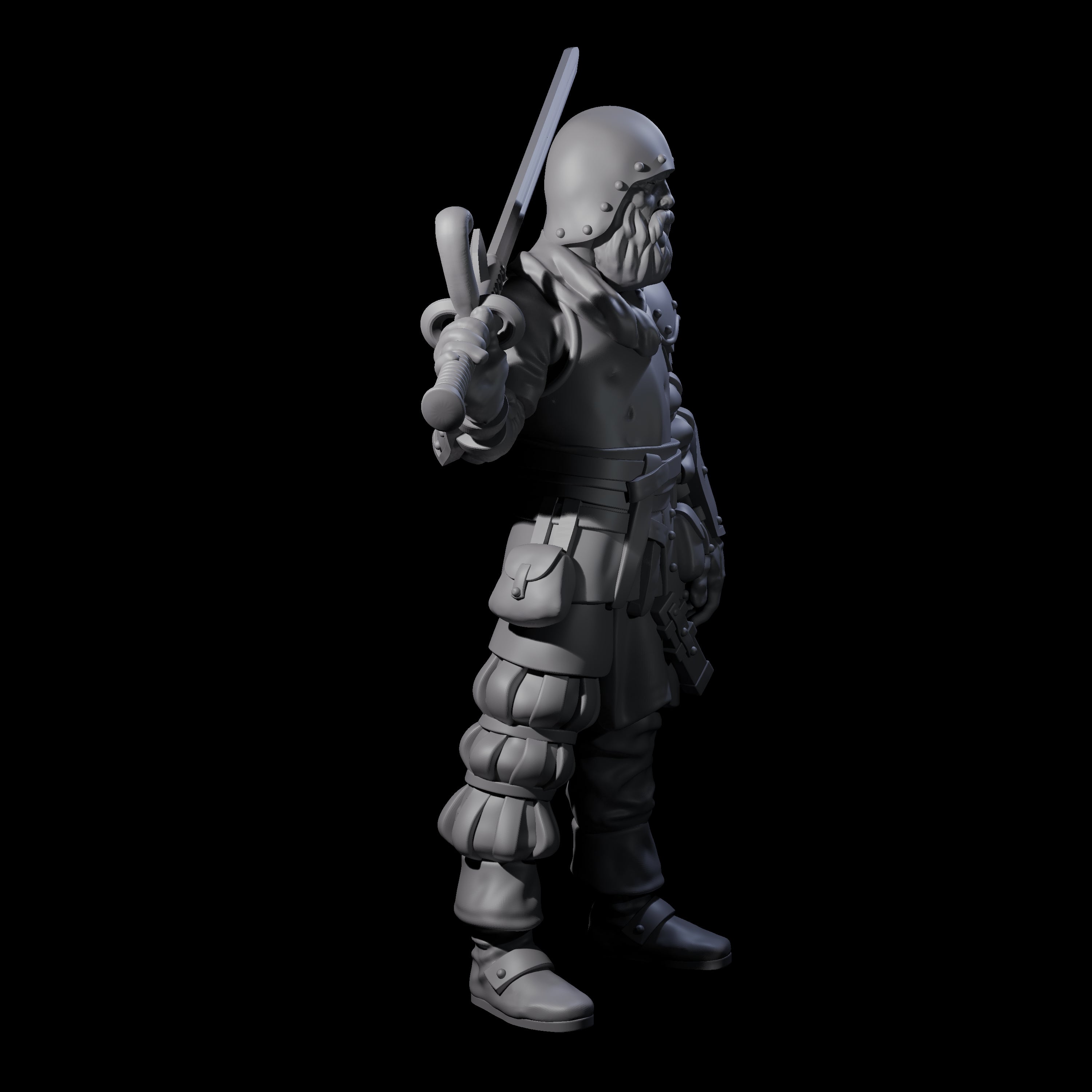 Old Grizzled Guard Miniature for Dungeons and Dragons, Pathfinder or other TTRPGs