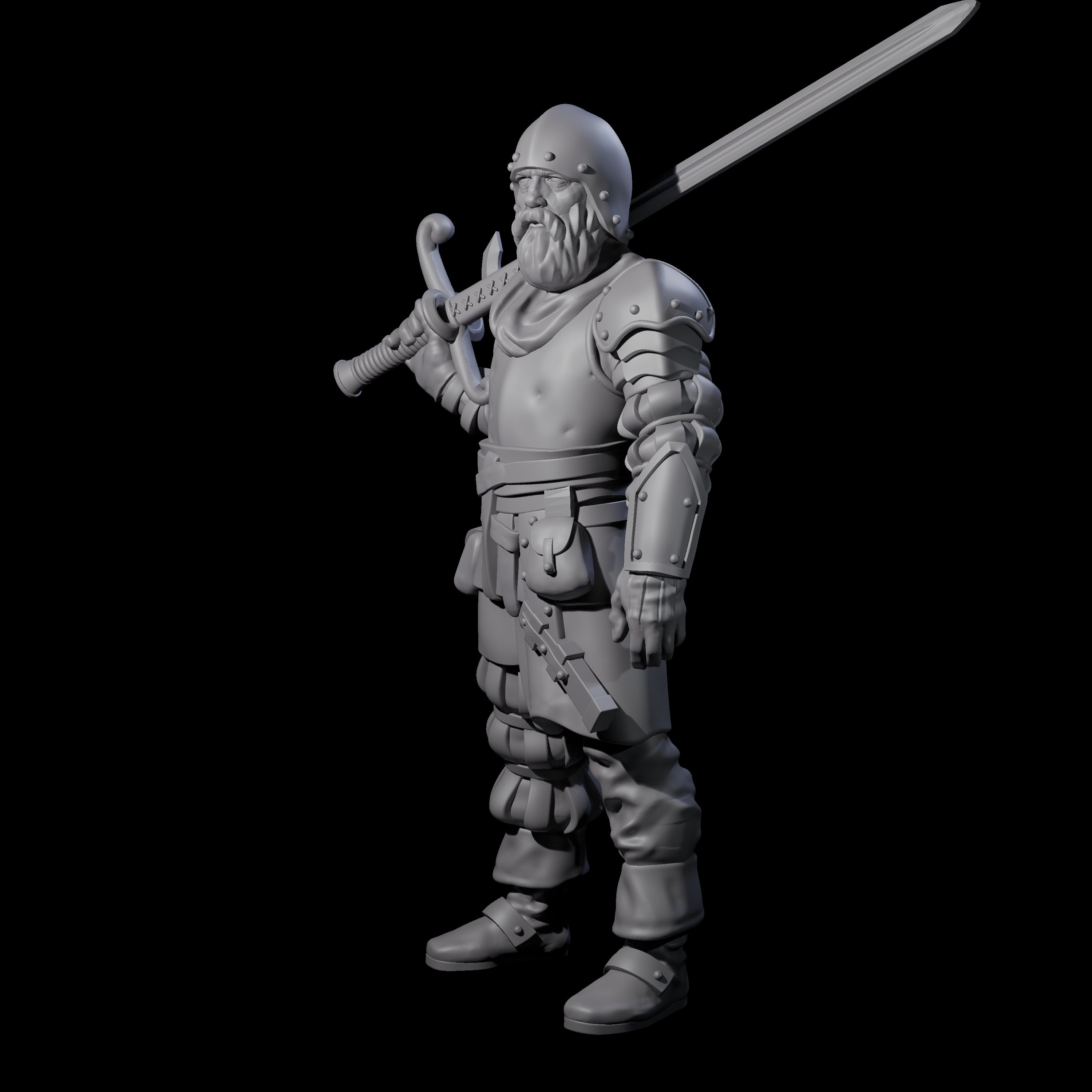 Old Grizzled Guard Miniature for Dungeons and Dragons, Pathfinder or other TTRPGs