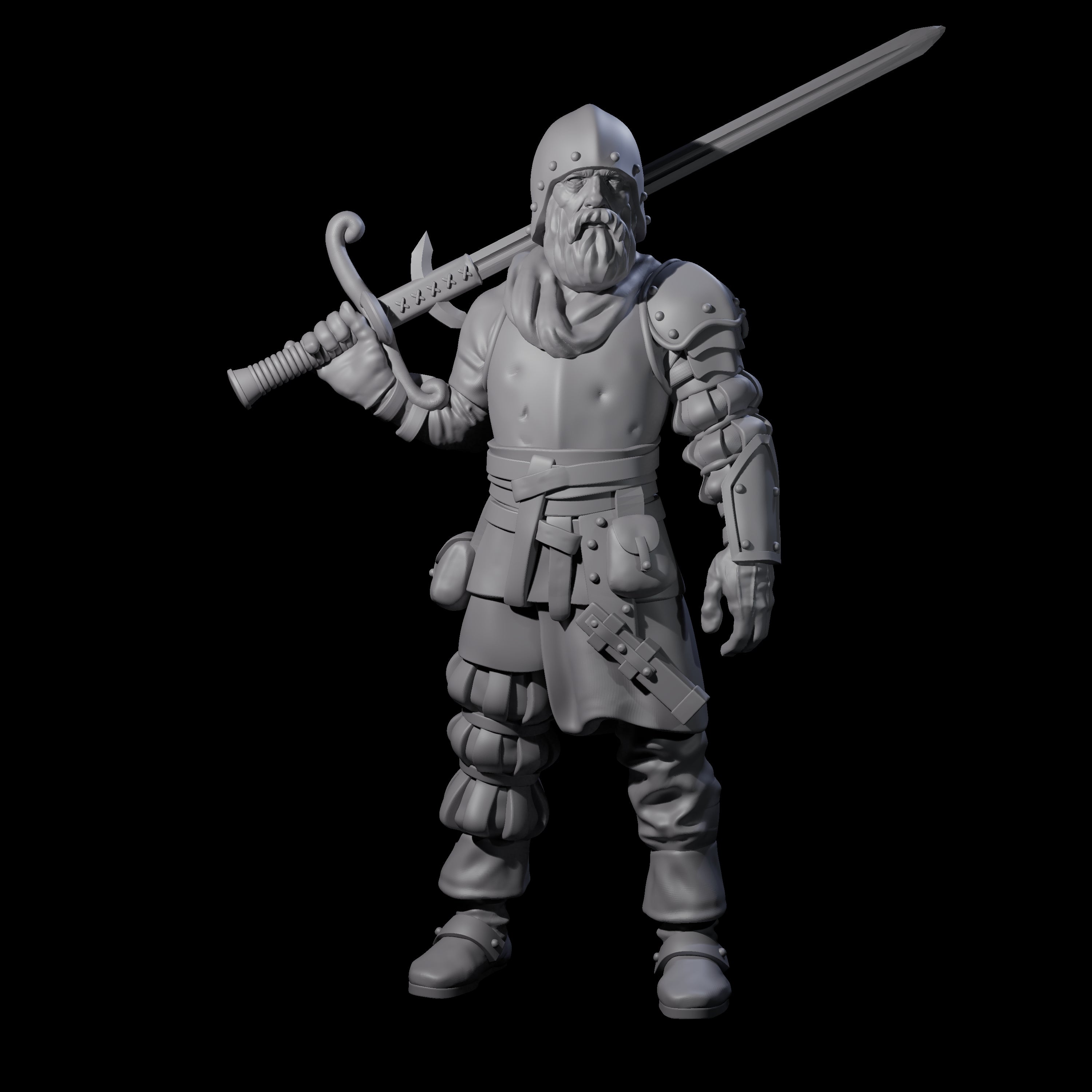 Old Grizzled Guard Miniature for Dungeons and Dragons, Pathfinder or other TTRPGs