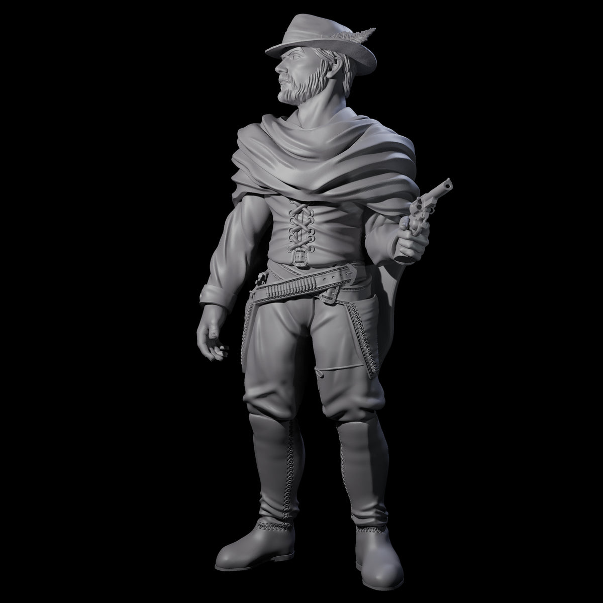 Old West Gunslinger Miniature for Dungeons and Dragons, Pathfinder or other TTRPGs