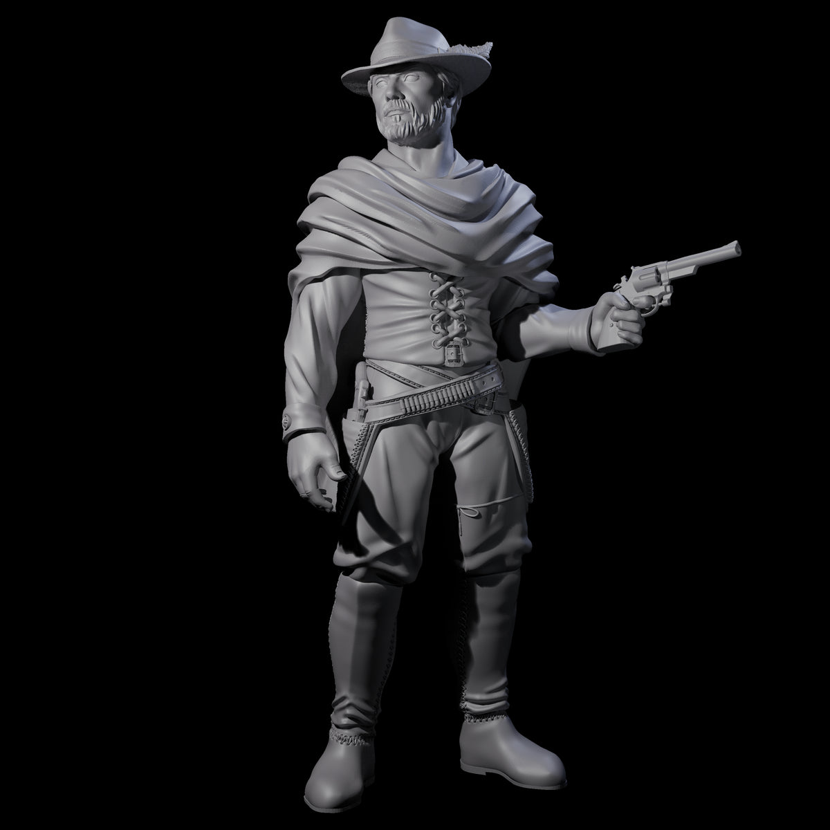 Old West Gunslinger Miniature for Dungeons and Dragons, Pathfinder or other TTRPGs