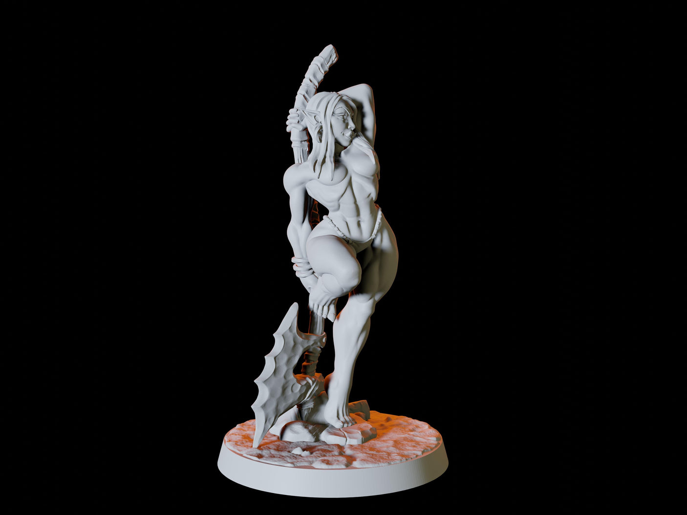 Orc Pin-up Miniature for Dungeons and Dragons, Pathfinder or other TTRPGs