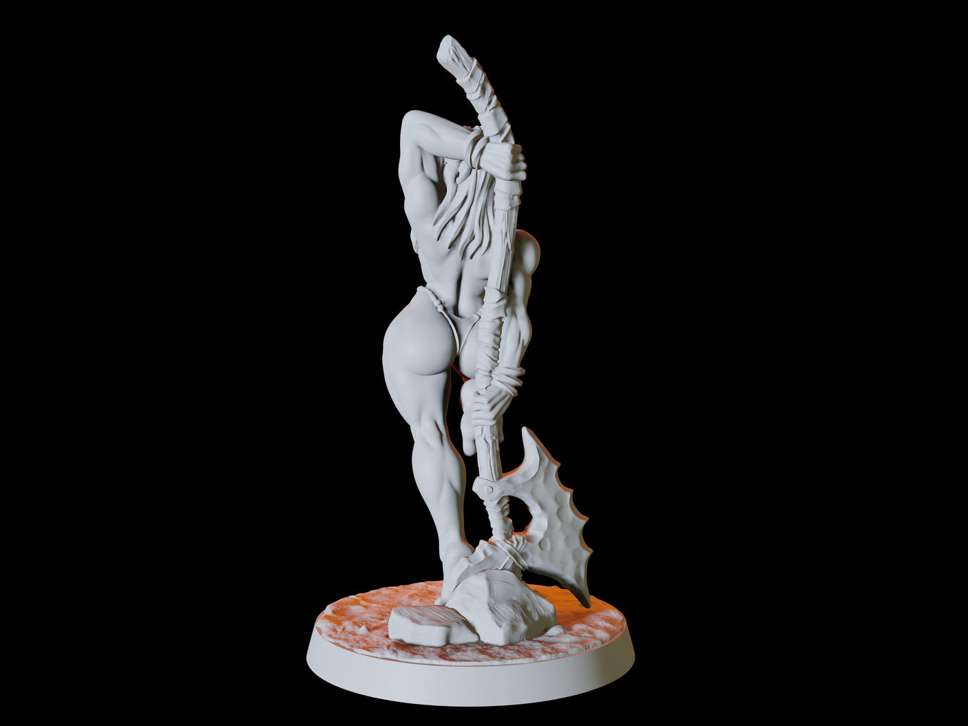 Orc Pin-up Miniature for Dungeons and Dragons, Pathfinder or other TTRPGs
