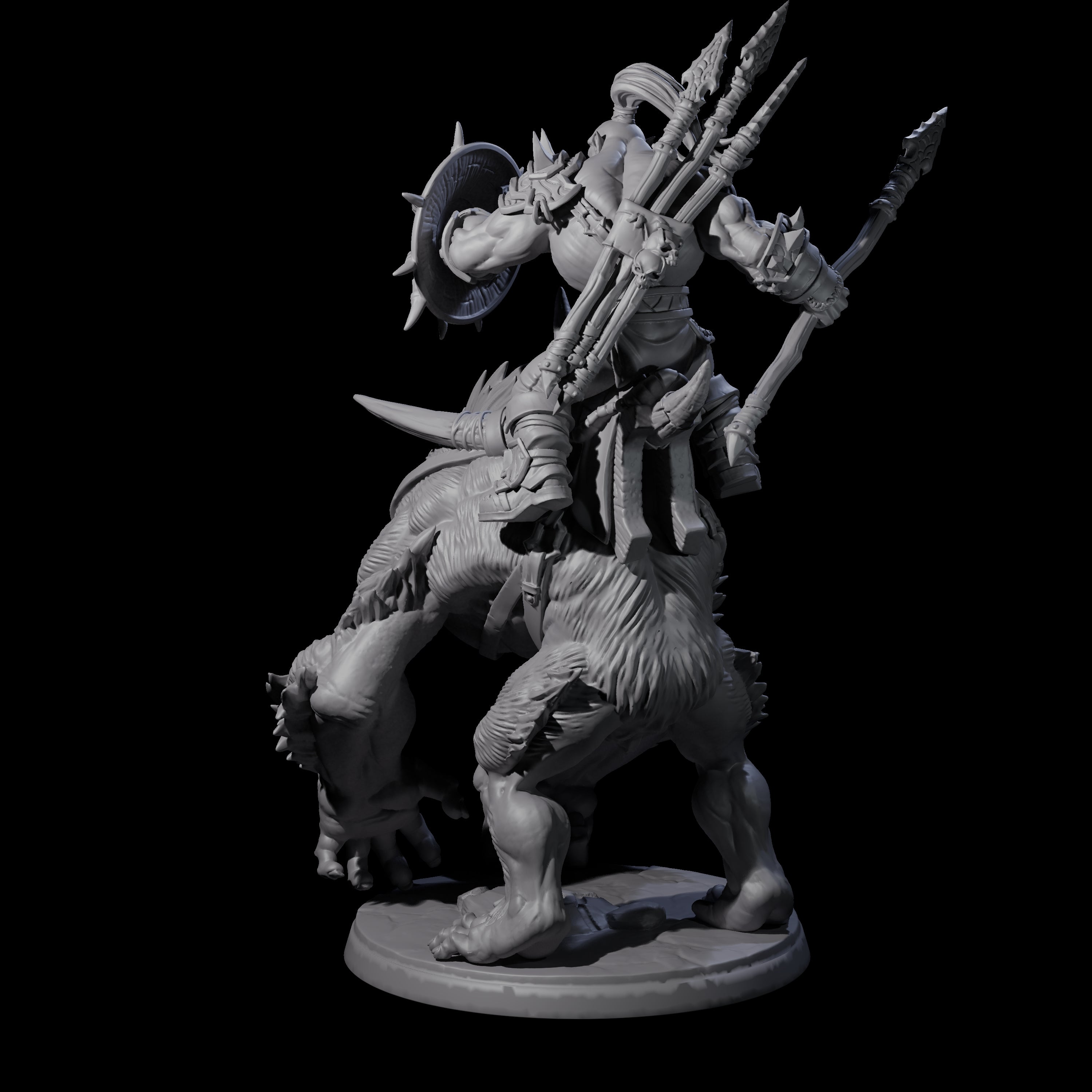 Orc Raider Riding Barlgura B Miniature for Dungeons and Dragons, Pathfinder or other TTRPGs