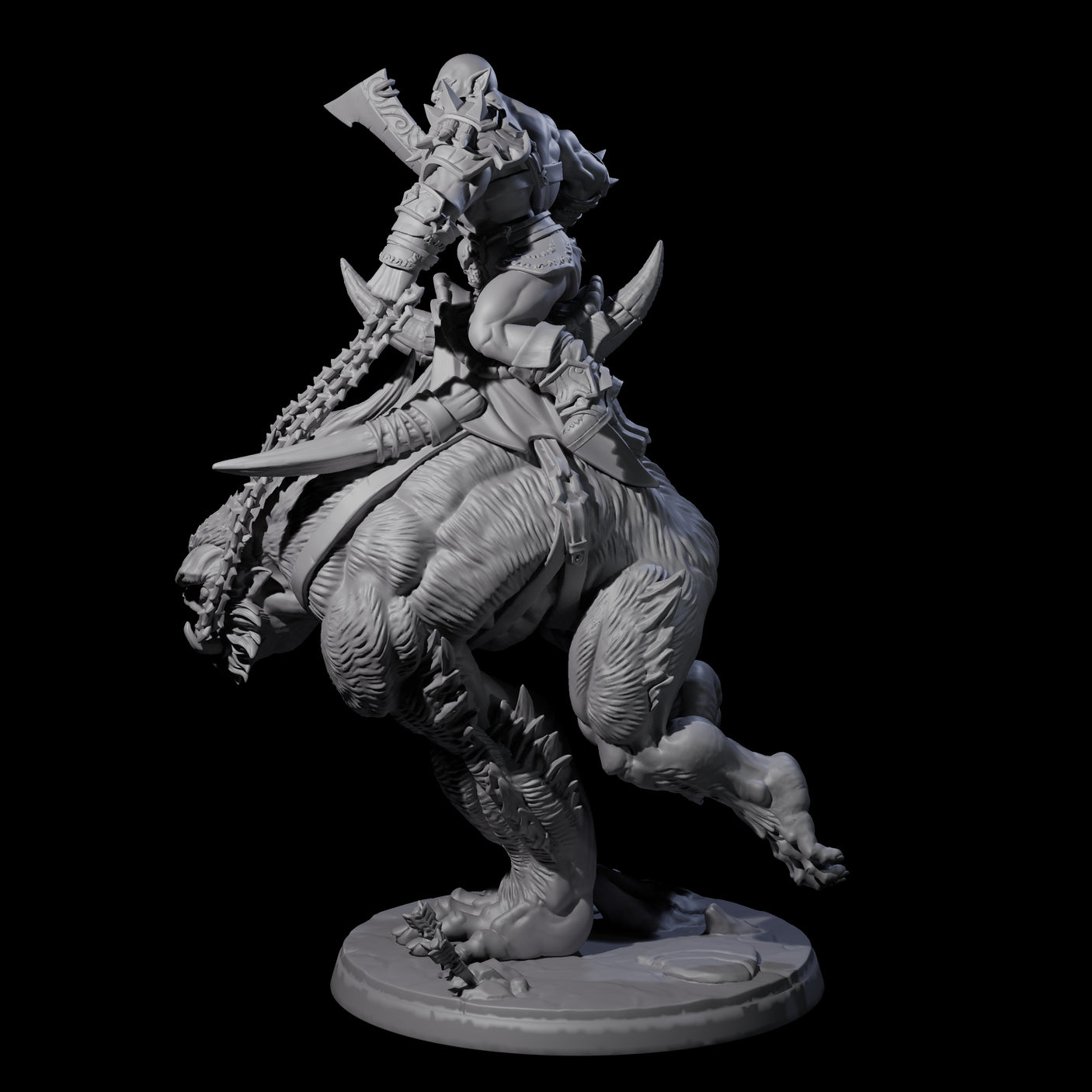 Orc Raider Riding Barlgura C Miniature for Dungeons and Dragons, Pathfinder or other TTRPGs