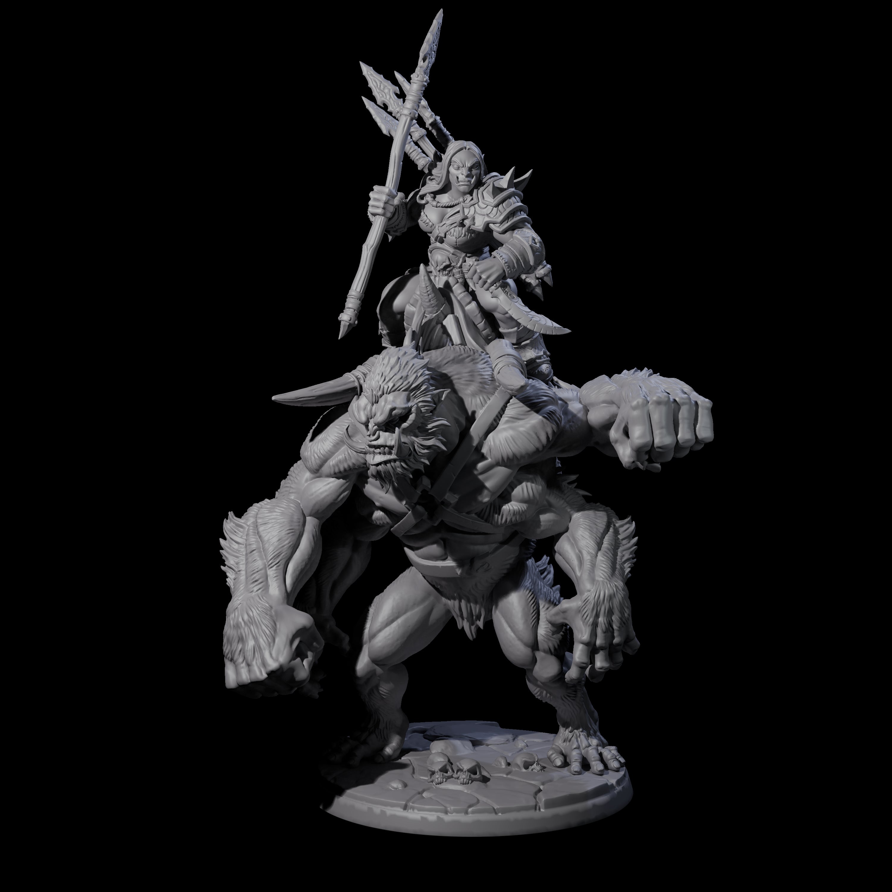 Orc Raider Riding Barlgura D Miniature for Dungeons and Dragons, Pathfinder or other TTRPGs