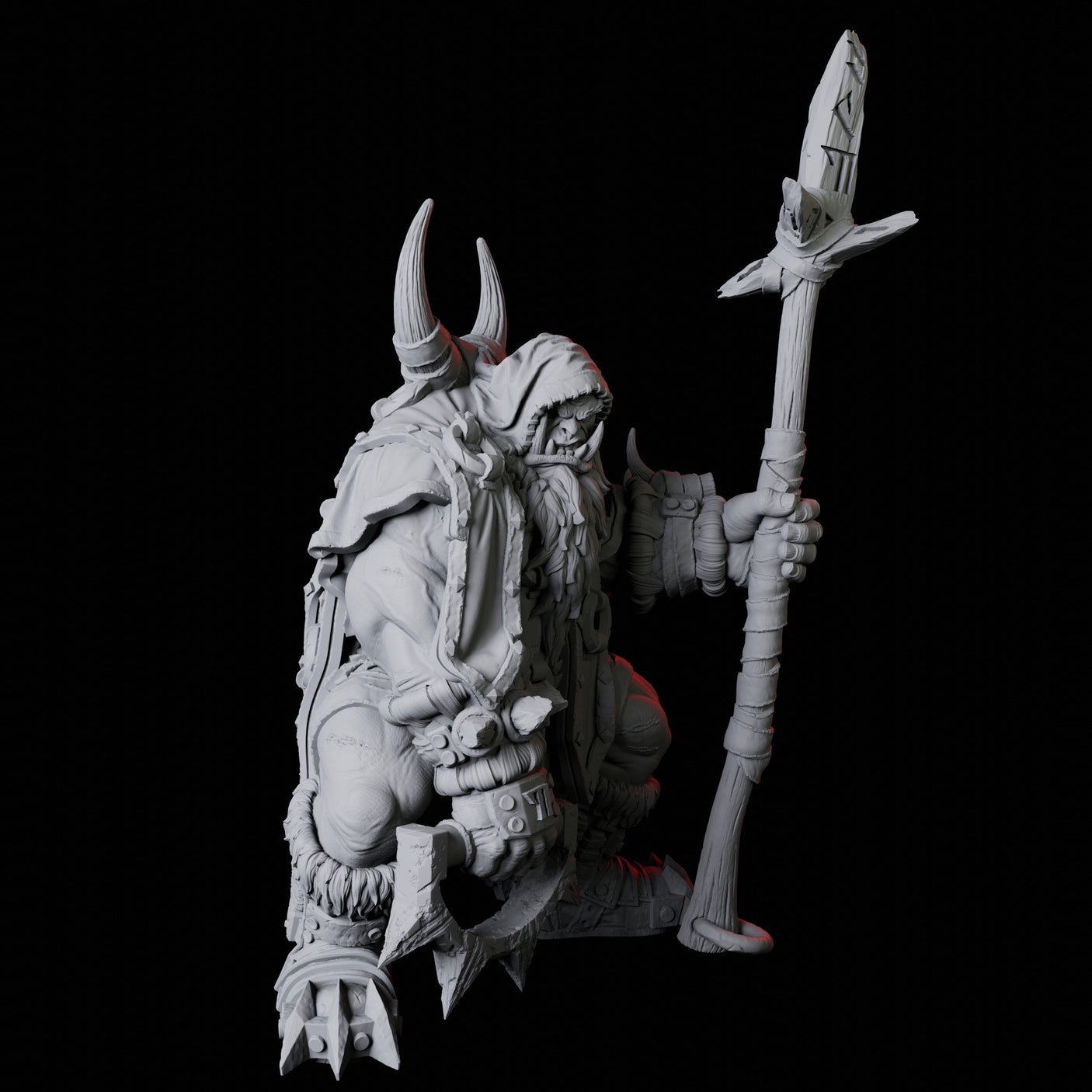 Orc Shaman B Miniature for Dungeons and Dragons, Pathfinder or other TTRPGs
