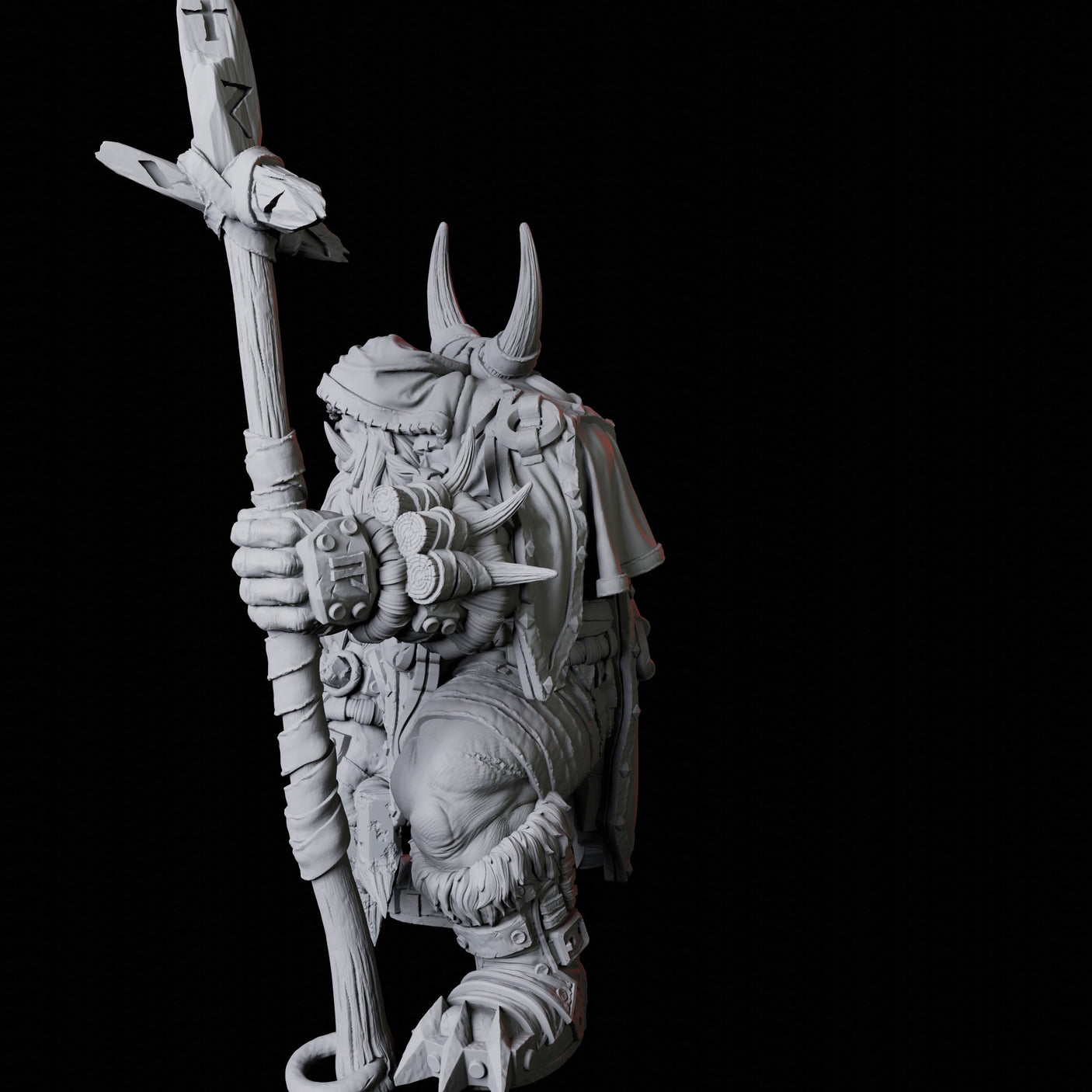 Orc Shaman B Miniature for Dungeons and Dragons, Pathfinder or other TTRPGs