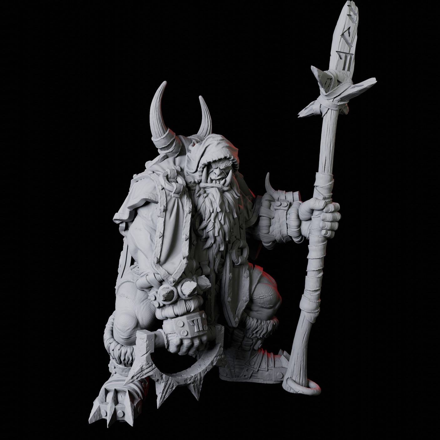Orc Shaman B Miniature for Dungeons and Dragons, Pathfinder or other TTRPGs