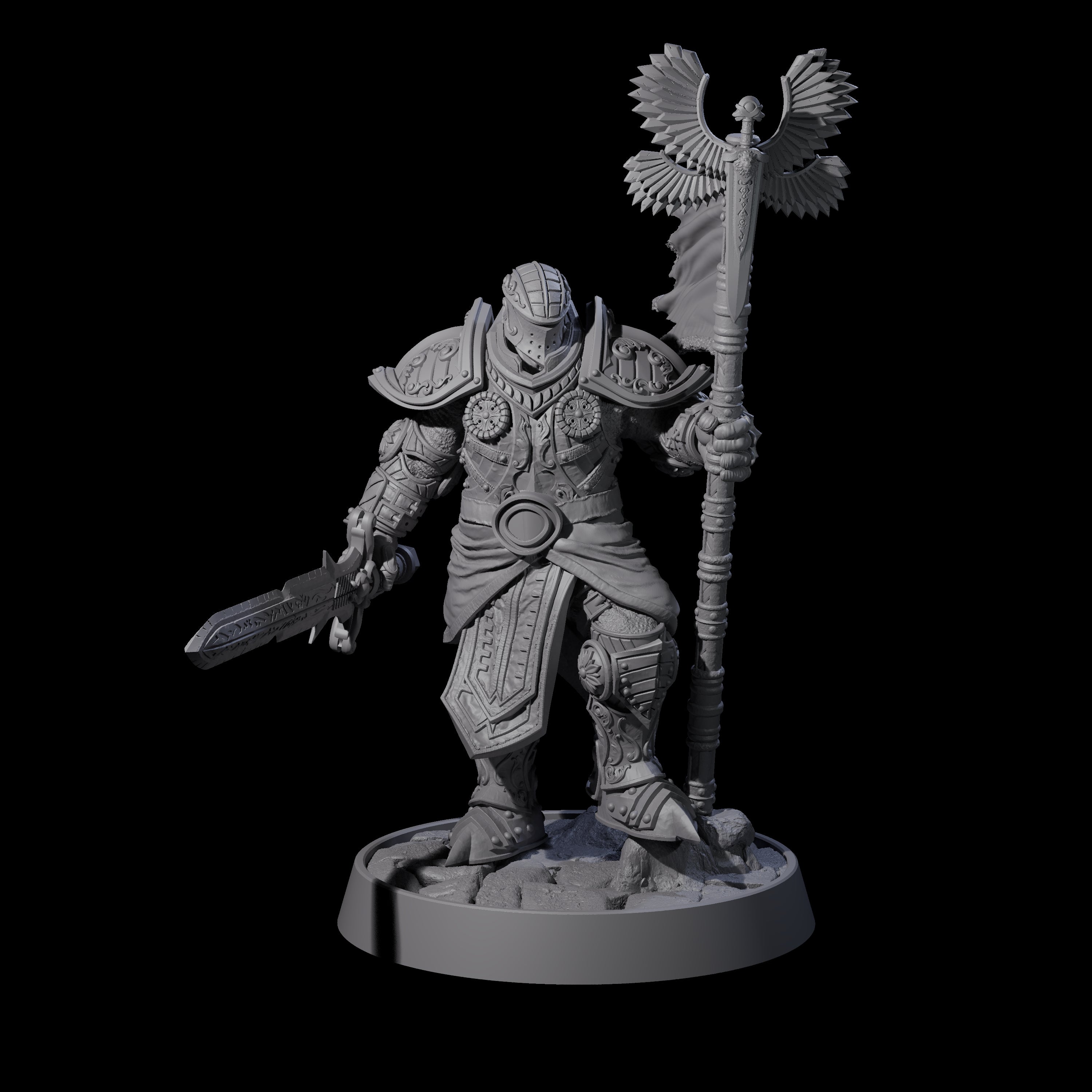 Ornate Palace Guard C Miniature for Dungeons and Dragons, Pathfinder or other TTRPGs
