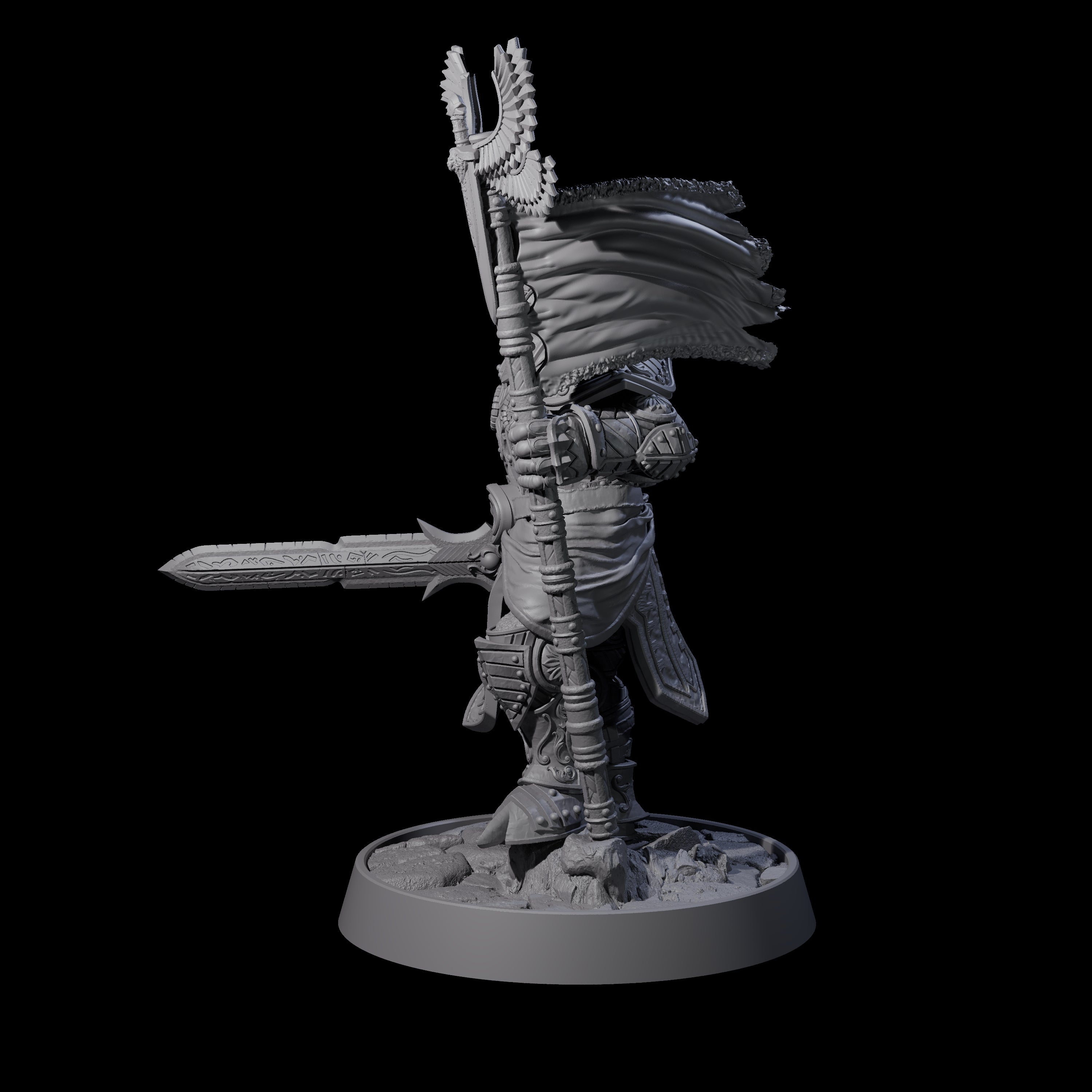 Ornate Palace Guard C Miniature for Dungeons and Dragons, Pathfinder or other TTRPGs