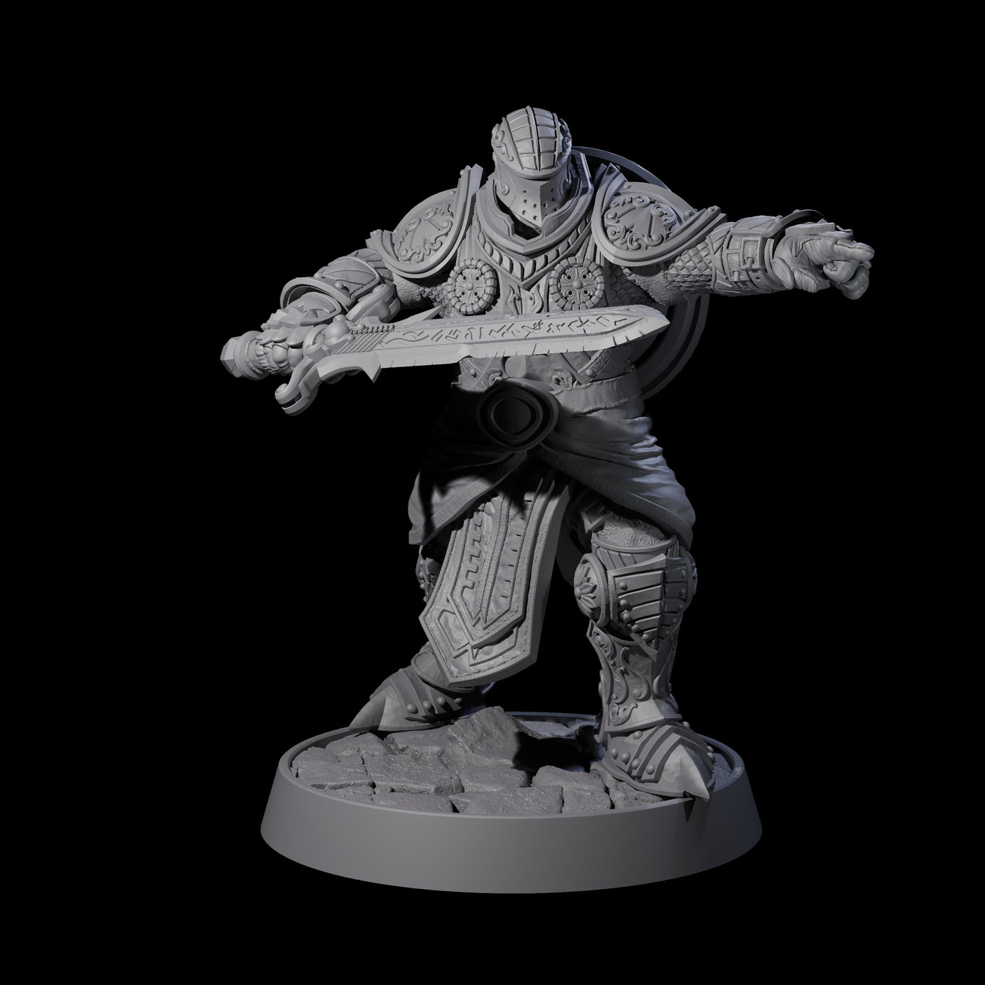 Ornate Palace Guard D Miniature for Dungeons and Dragons, Pathfinder or other TTRPGs