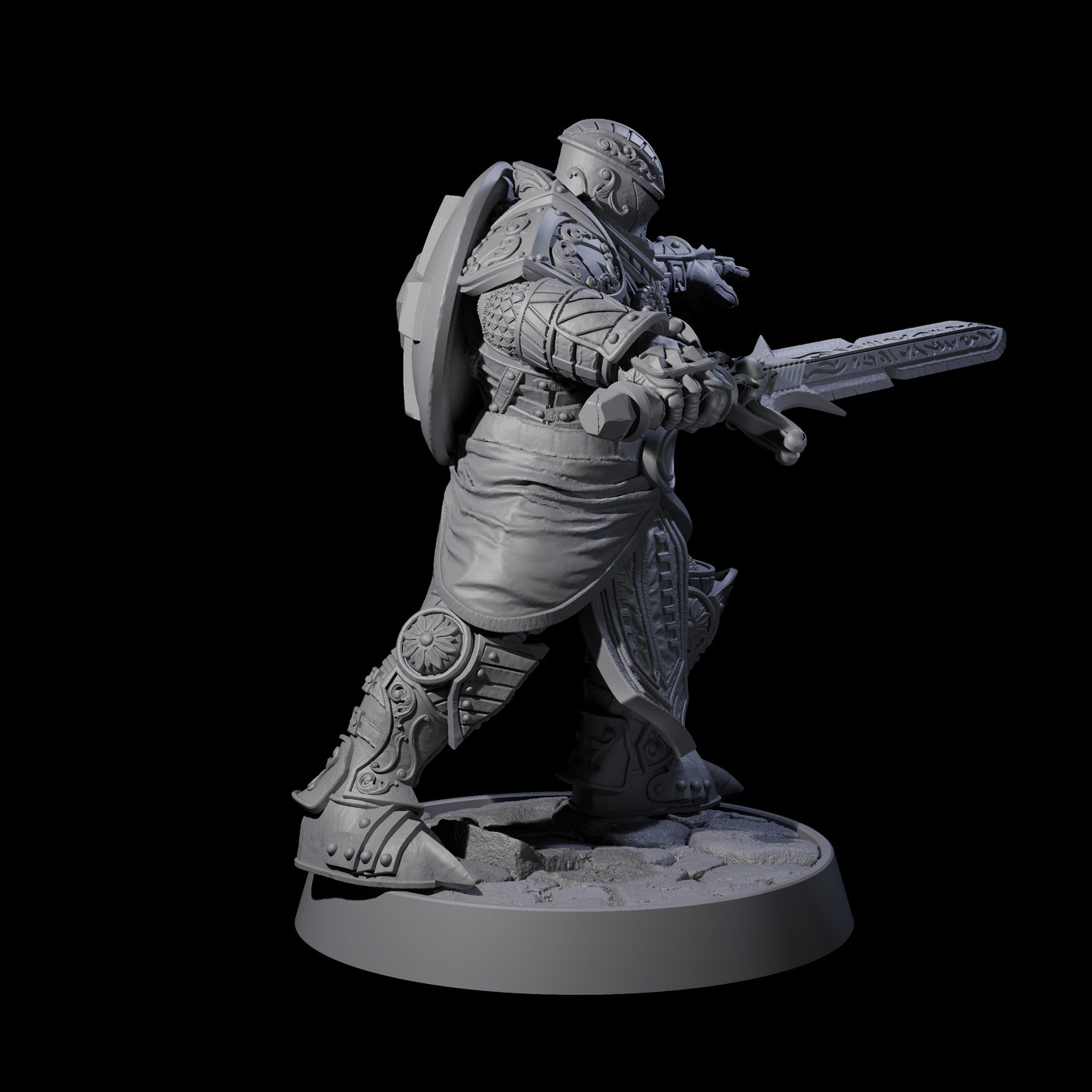 Ornate Palace Guard D Miniature for Dungeons and Dragons, Pathfinder or other TTRPGs