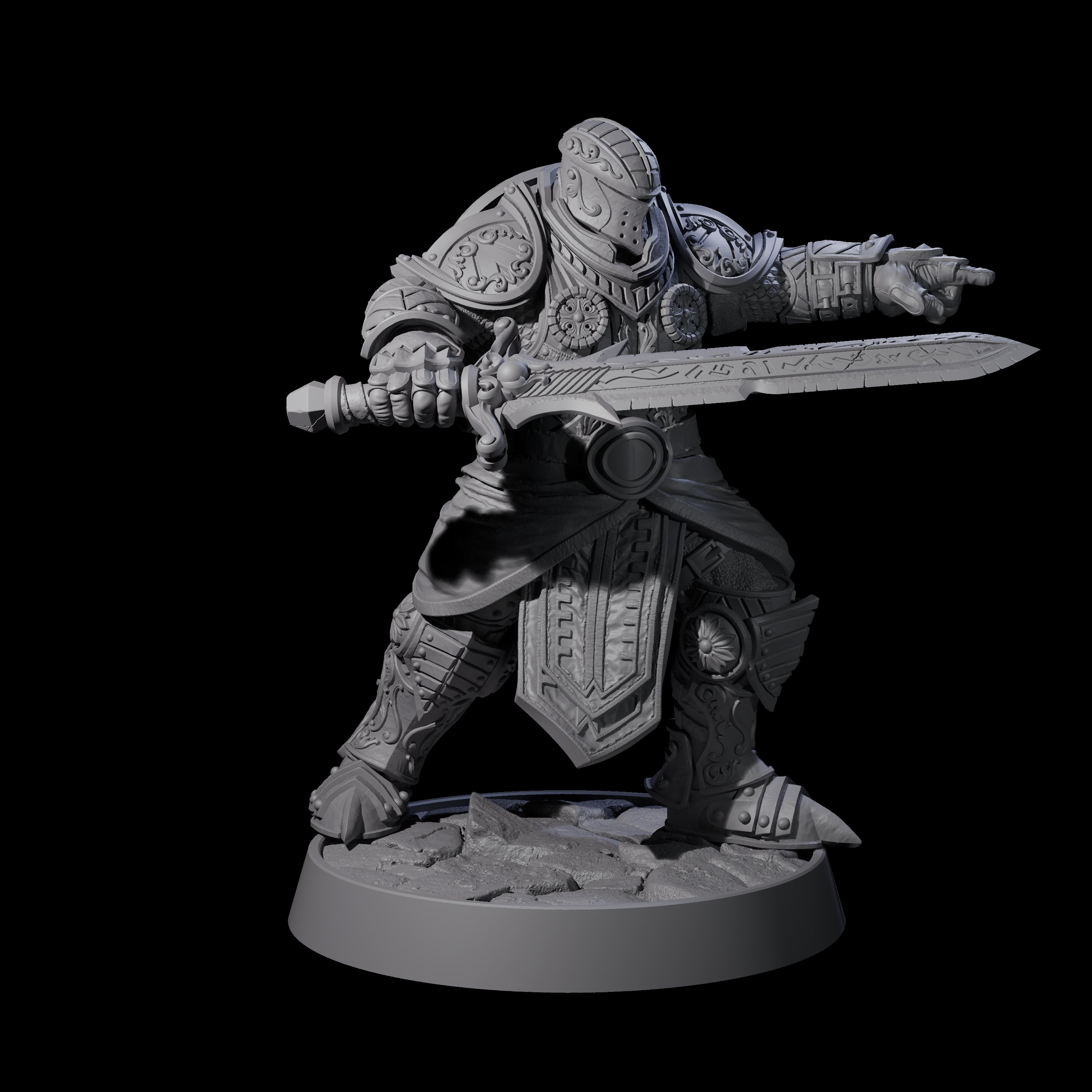Ornate Palace Guard D Miniature for Dungeons and Dragons, Pathfinder or other TTRPGs
