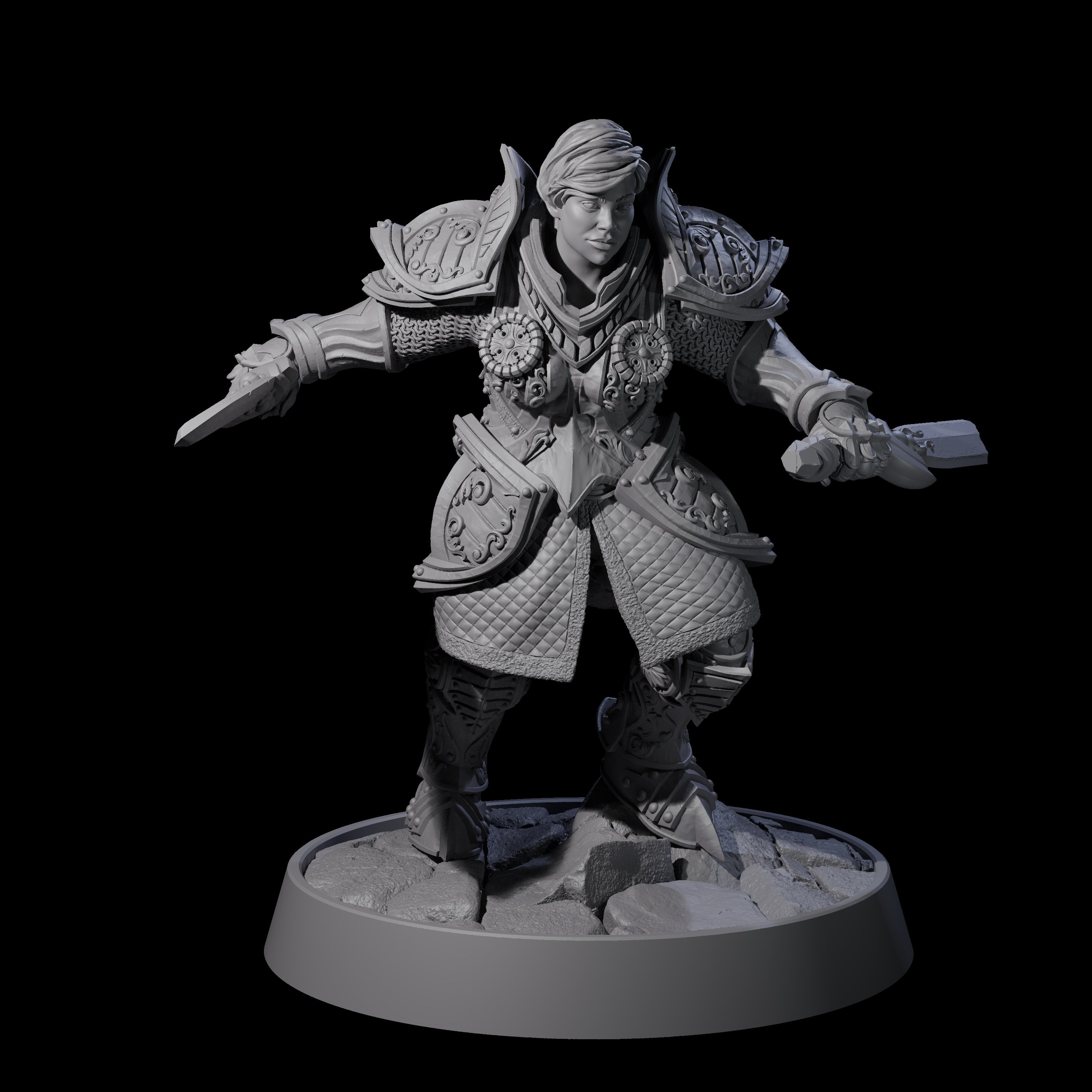 Ornate Palace Guard E Miniature for Dungeons and Dragons, Pathfinder or other TTRPGs