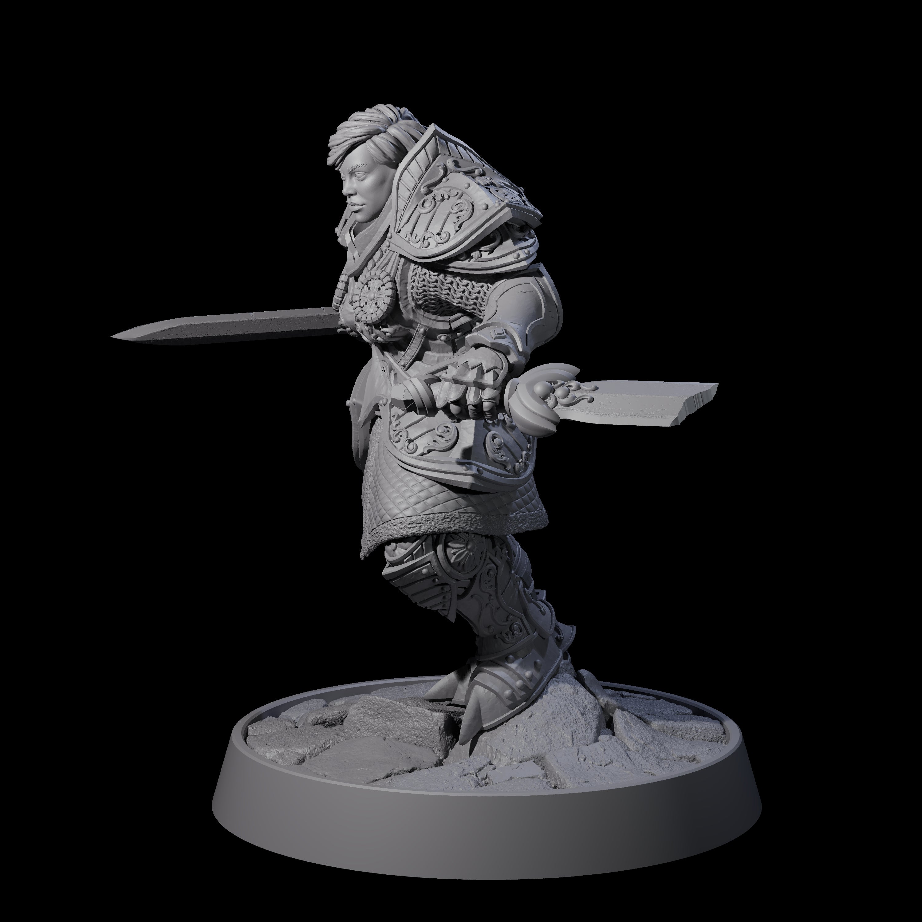 Ornate Palace Guard E Miniature for Dungeons and Dragons, Pathfinder or other TTRPGs
