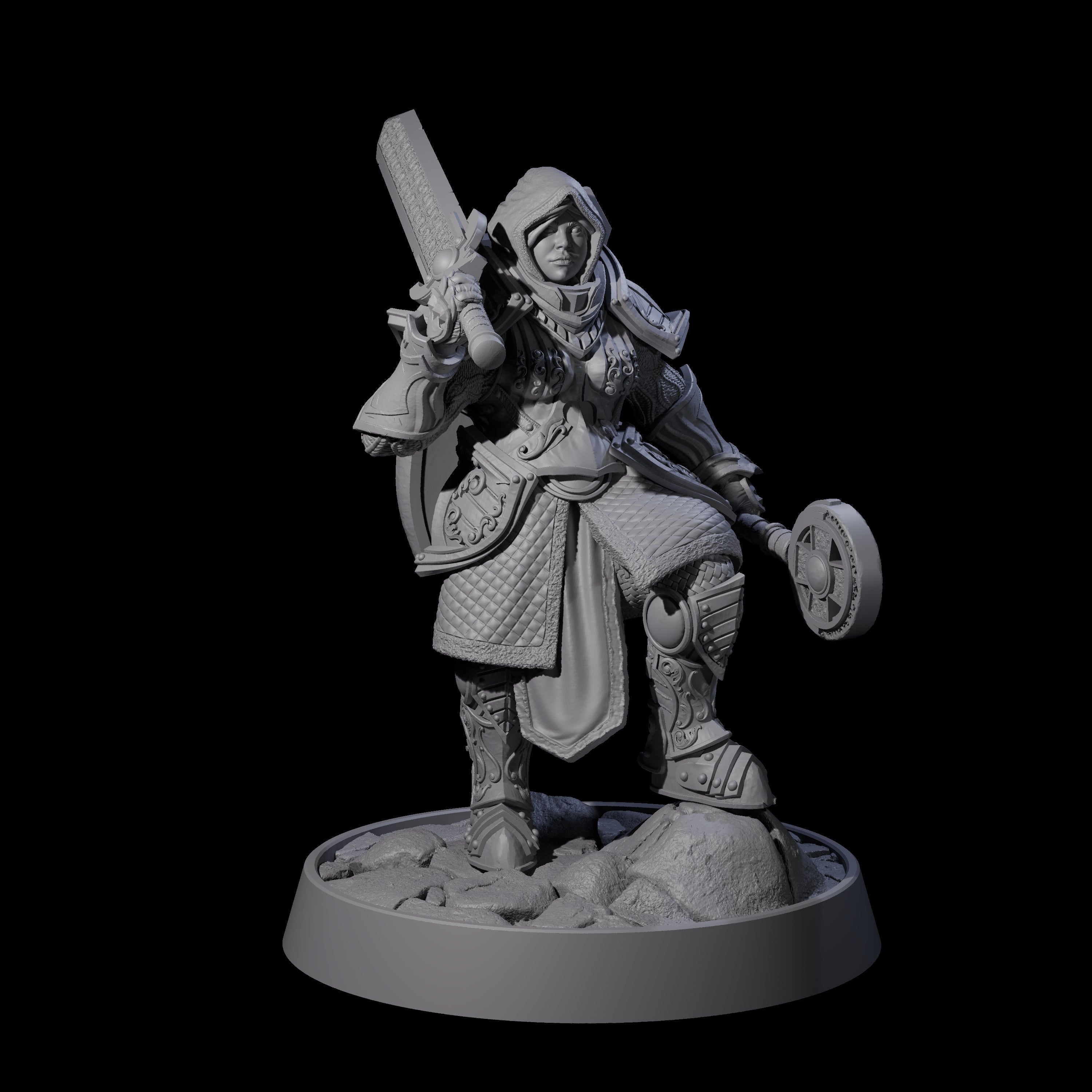 Ornate Palace Guard F Miniature for Dungeons and Dragons, Pathfinder or other TTRPGs
