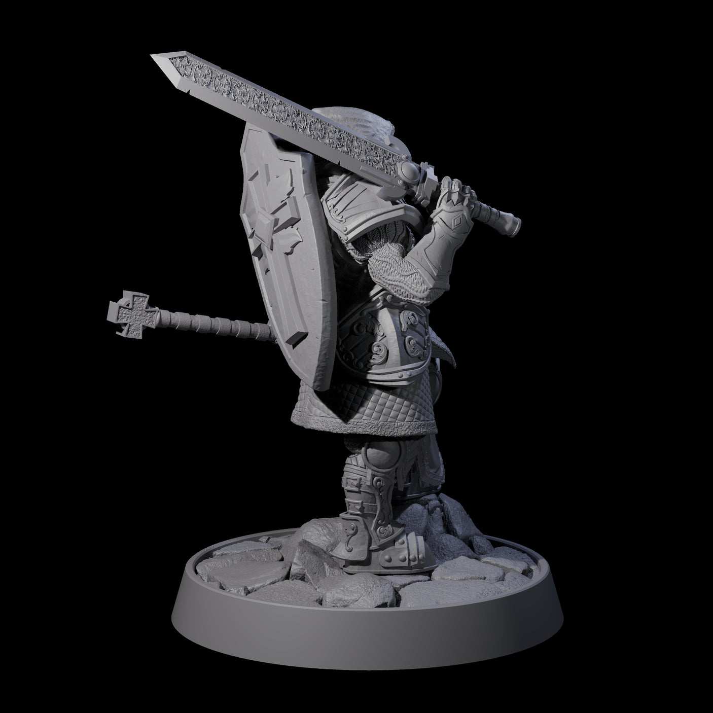 Ornate Palace Guard F Miniature for Dungeons and Dragons, Pathfinder or other TTRPGs