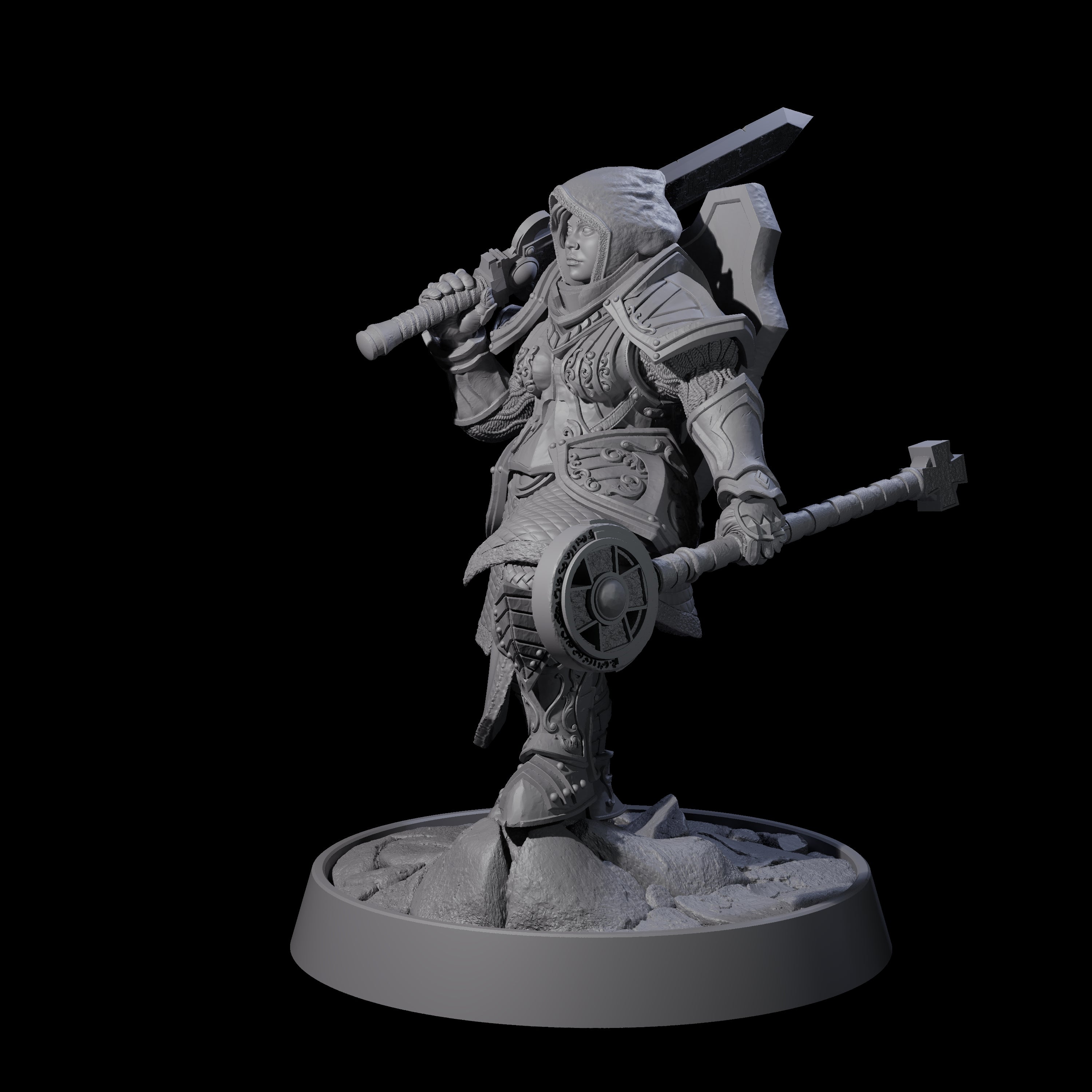 Ornate Palace Guard F Miniature for Dungeons and Dragons, Pathfinder or other TTRPGs