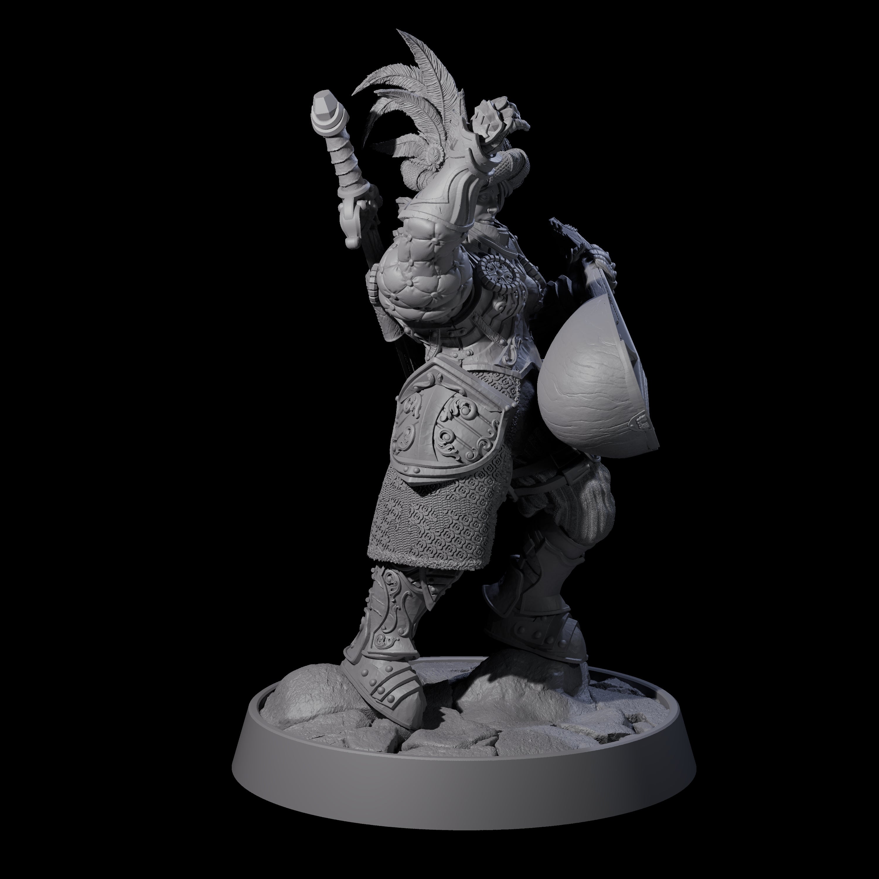 Ornate Palace Guard J Miniature for Dungeons and Dragons, Pathfinder or other TTRPGs