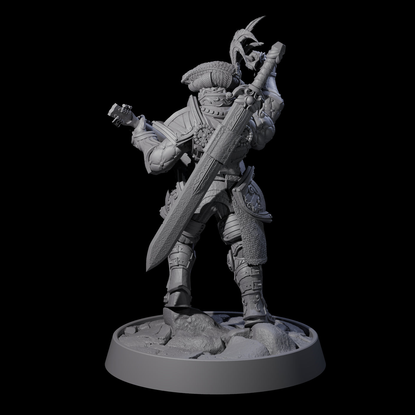Ornate Palace Guard J Miniature for Dungeons and Dragons, Pathfinder or other TTRPGs