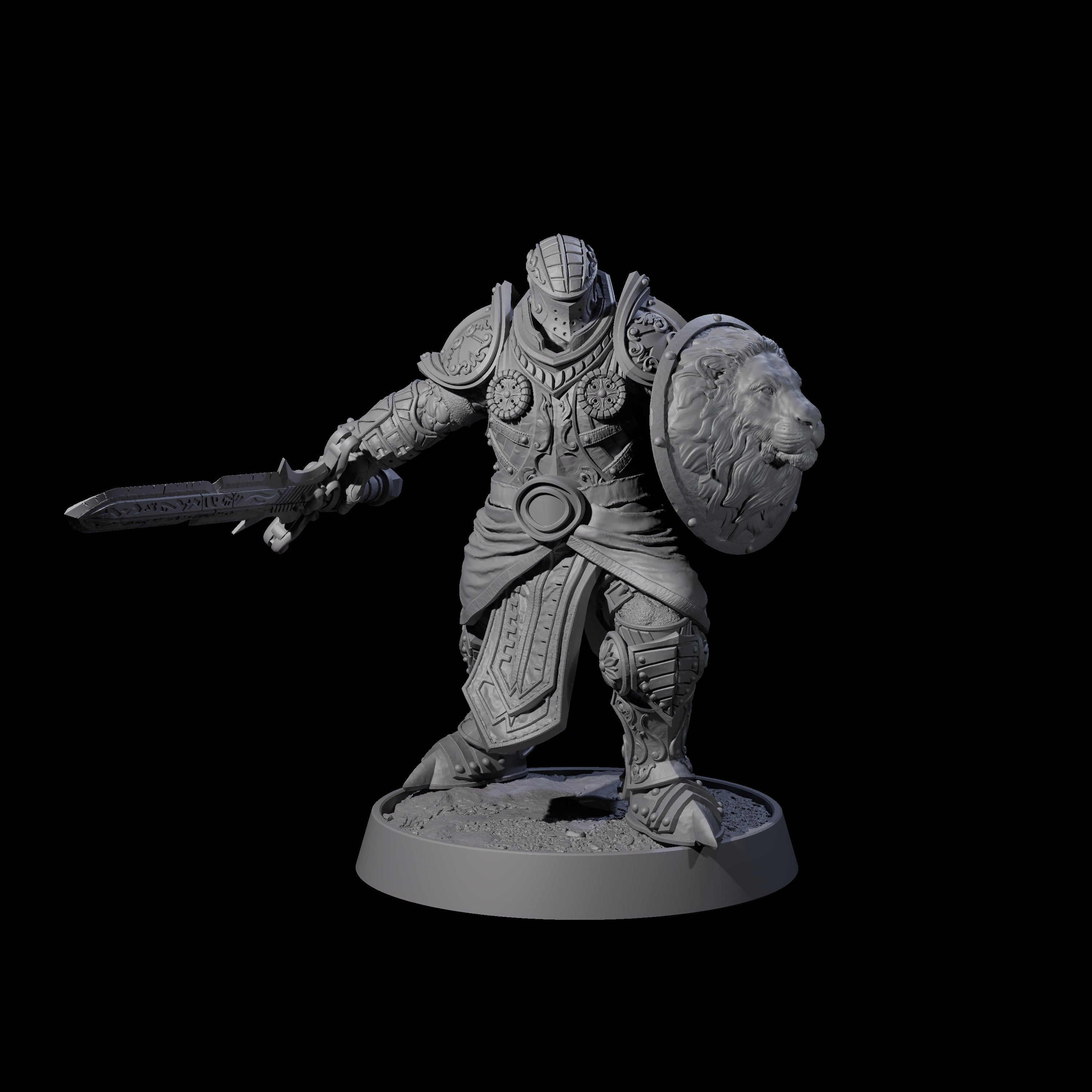 Ornate Palace Guard O Miniature for Dungeons and Dragons, Pathfinder or other TTRPGs