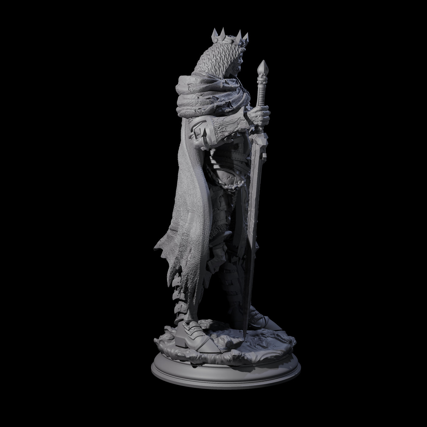 Ossified Death Knight Warrior Miniature for Dungeons and Dragons, Pathfinder or other TTRPGs