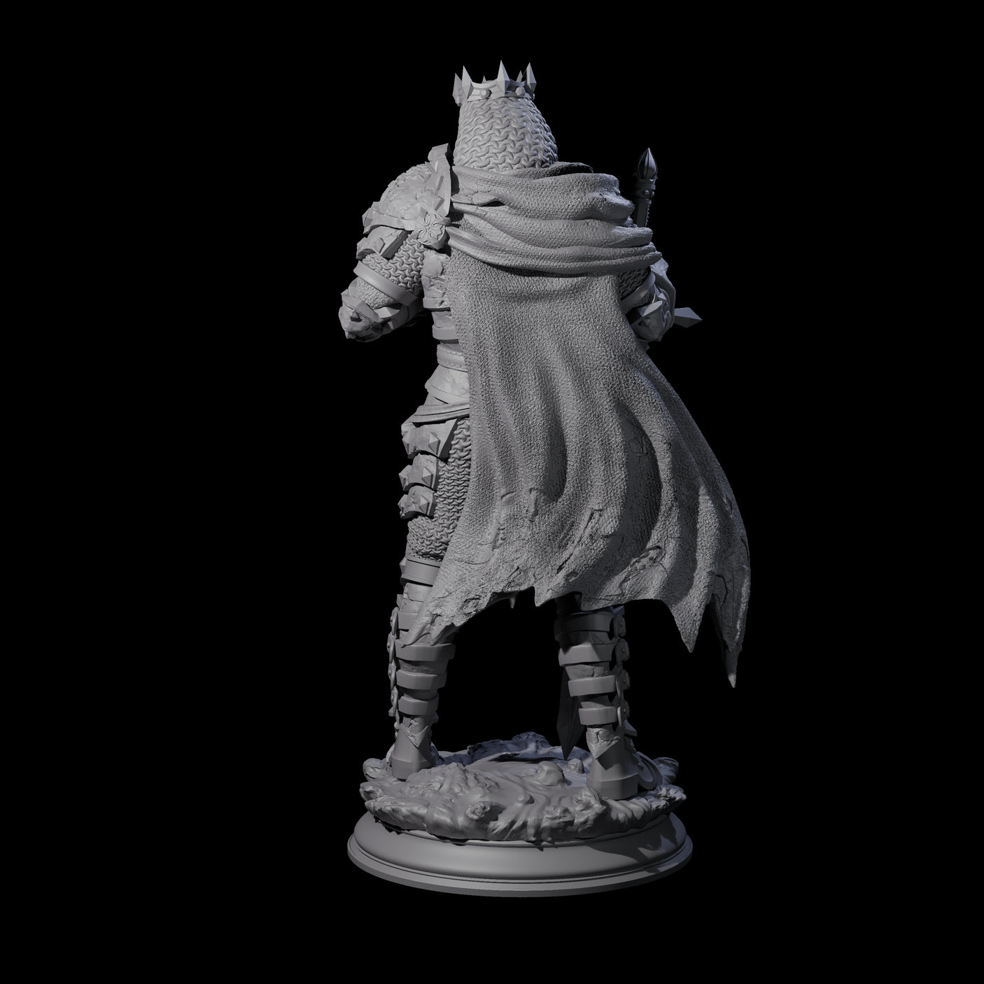 Ossified Death Knight Warrior Miniature for Dungeons and Dragons, Pathfinder or other TTRPGs
