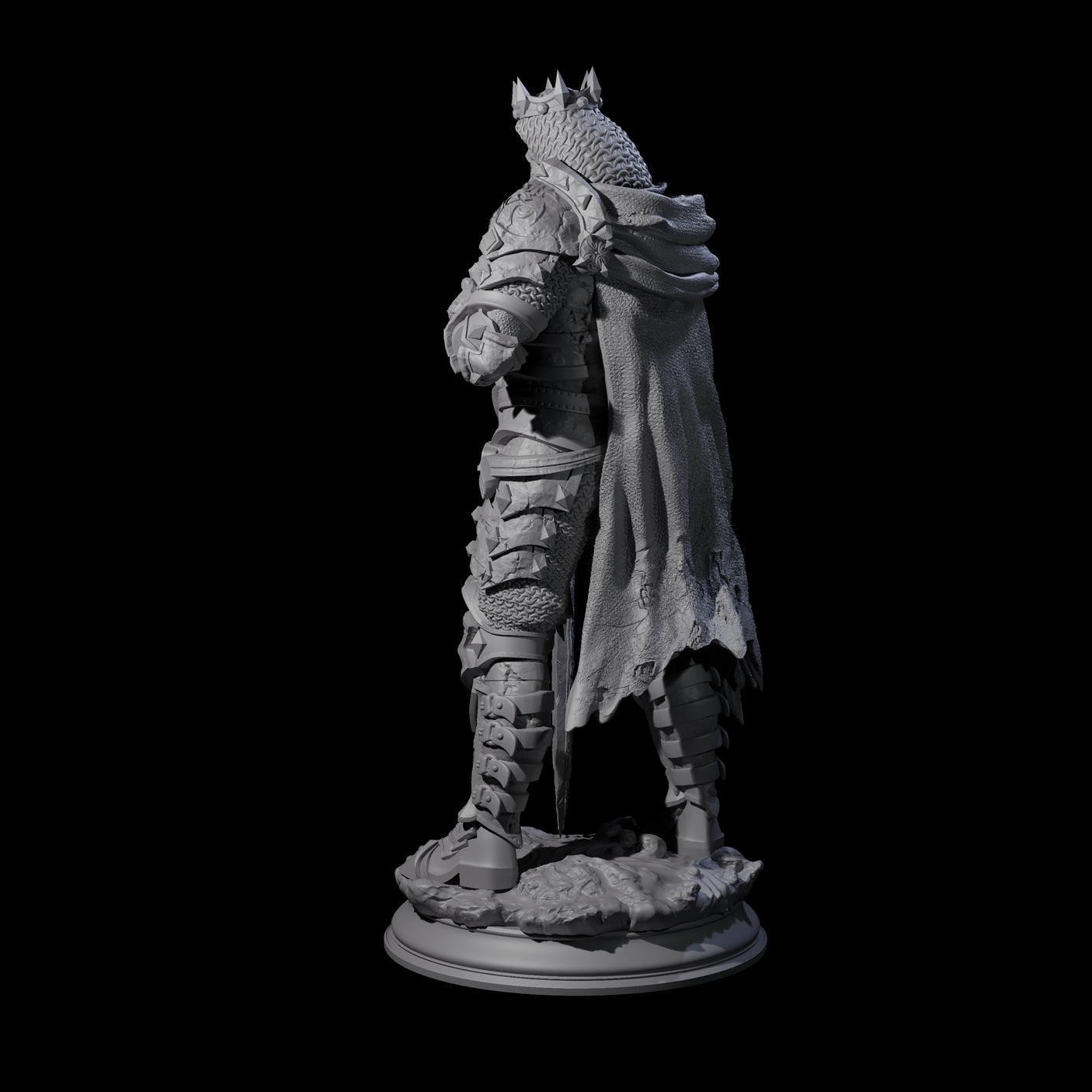 Ossified Death Knight Warrior Miniature for Dungeons and Dragons, Pathfinder or other TTRPGs
