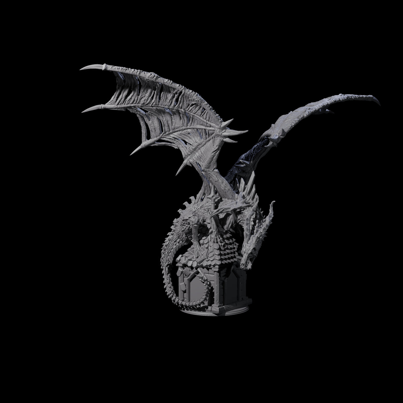 Ossified Dracolich Ancient Miniature for Dungeons and Dragons, Pathfinder or other TTRPGs