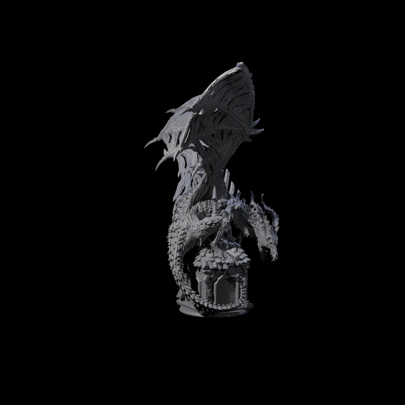 Ossified Dracolich Ancient Miniature for Dungeons and Dragons, Pathfinder or other TTRPGs