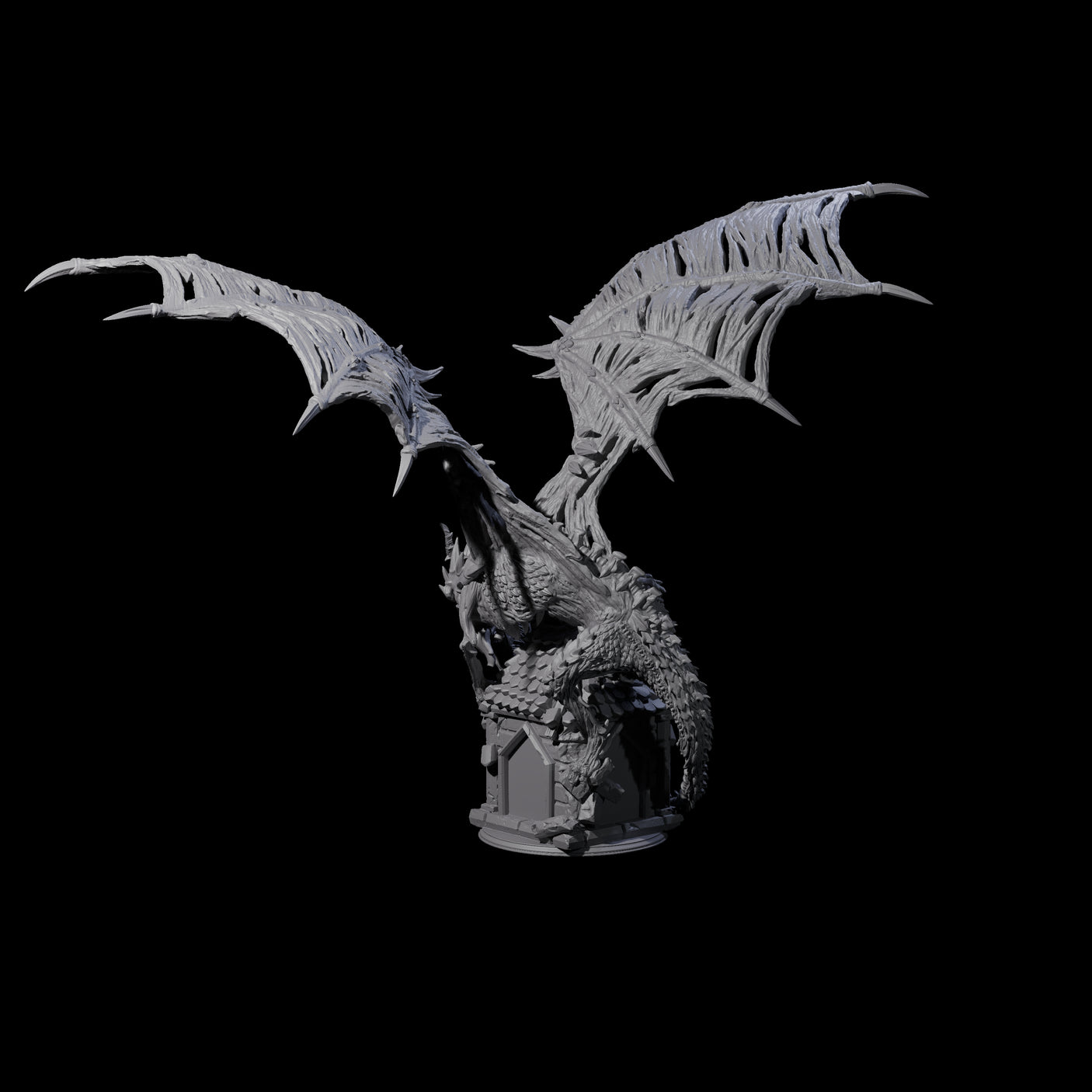 Ossified Dracolich Ancient Miniature for Dungeons and Dragons, Pathfinder or other TTRPGs