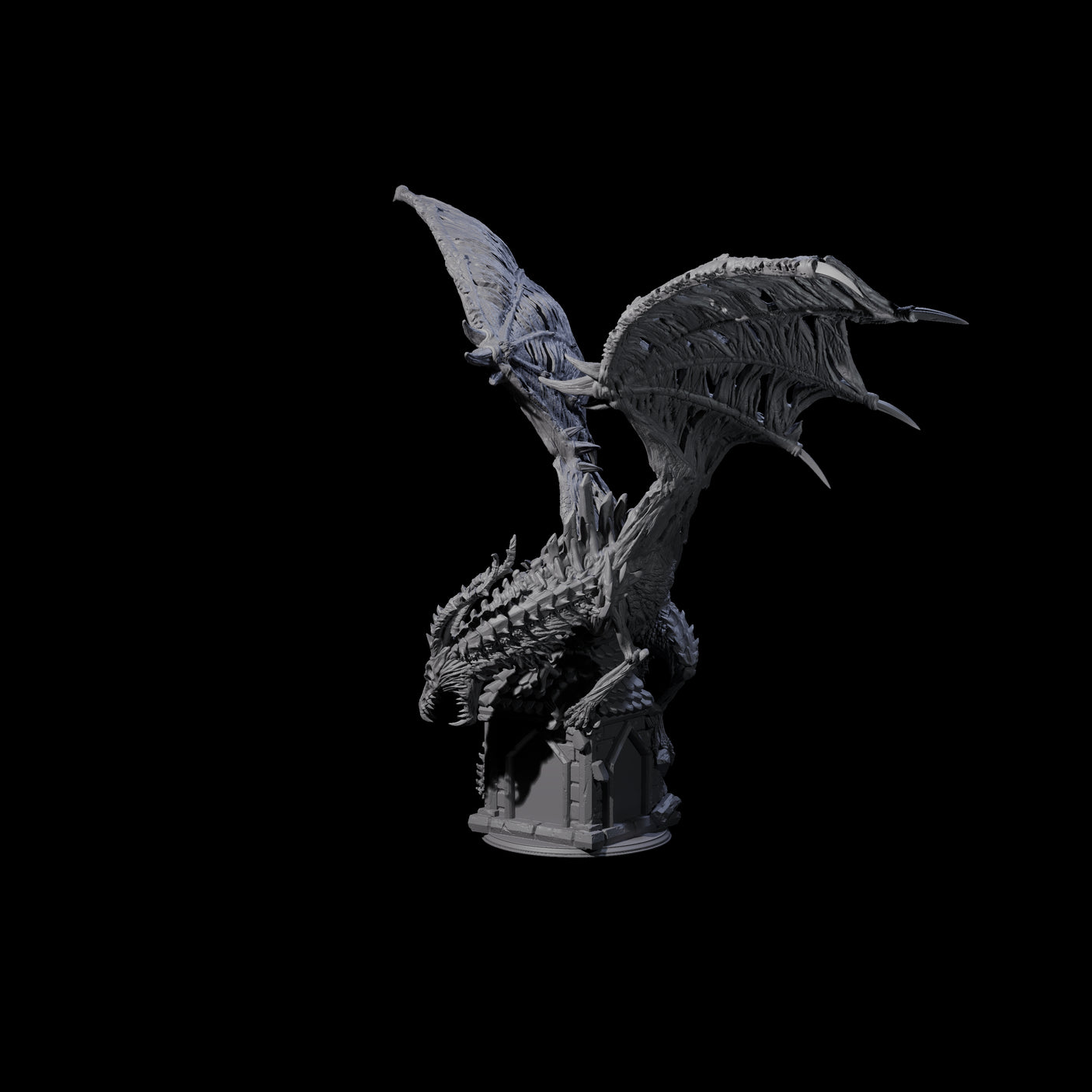 Ossified Dracolich Ancient Miniature for Dungeons and Dragons, Pathfinder or other TTRPGs