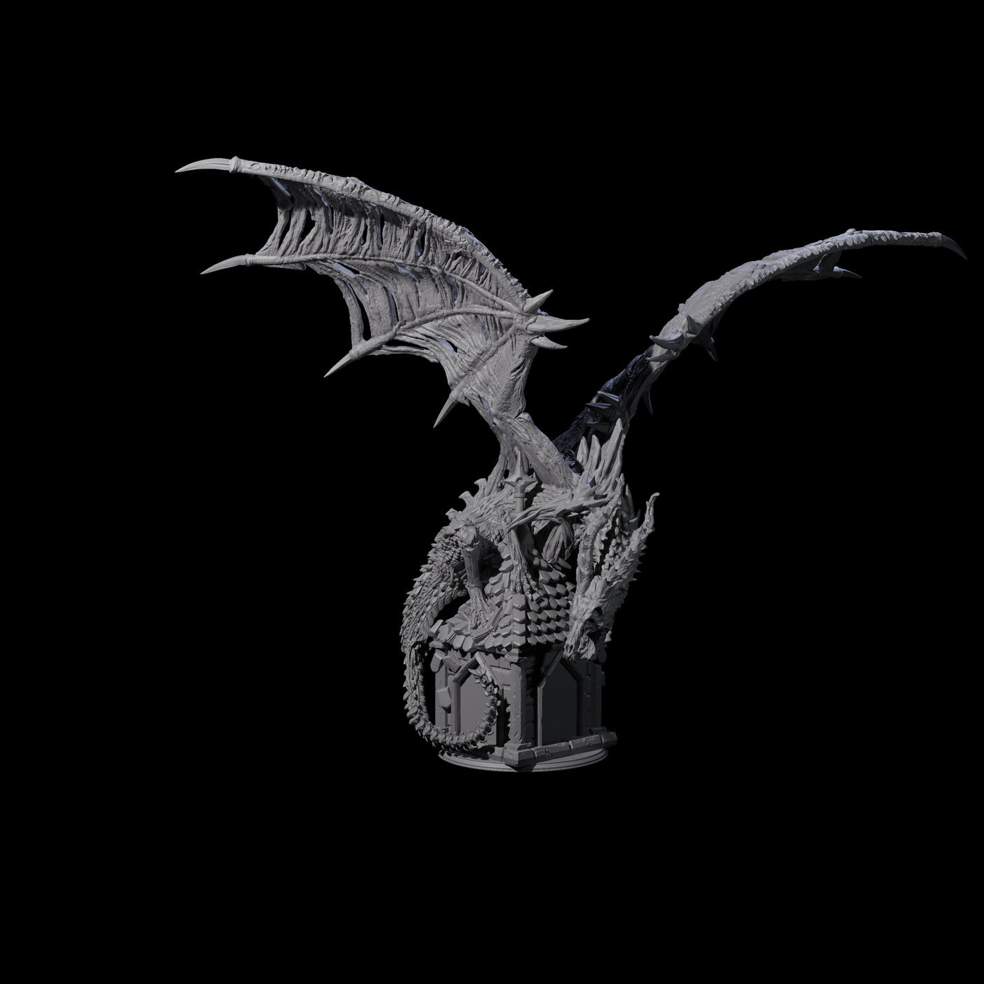 Ossified Dracolich Ancient Miniature for Dungeons and Dragons, Pathfinder or other TTRPGs