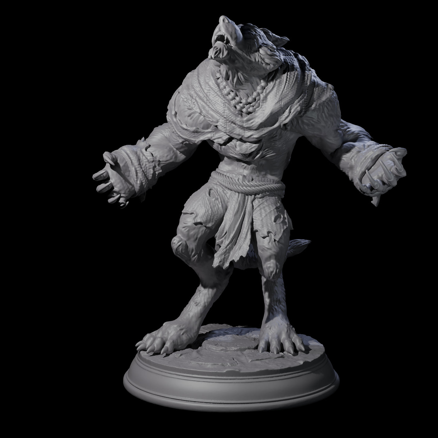 Out of Control Werewolf A Miniature for Dungeons and Dragons, Pathfinder or other TTRPGs