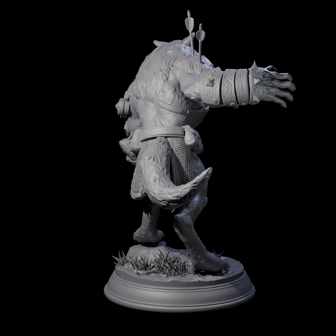 Out of Control Werewolf B Miniature for Dungeons and Dragons, Pathfinder or other TTRPGs