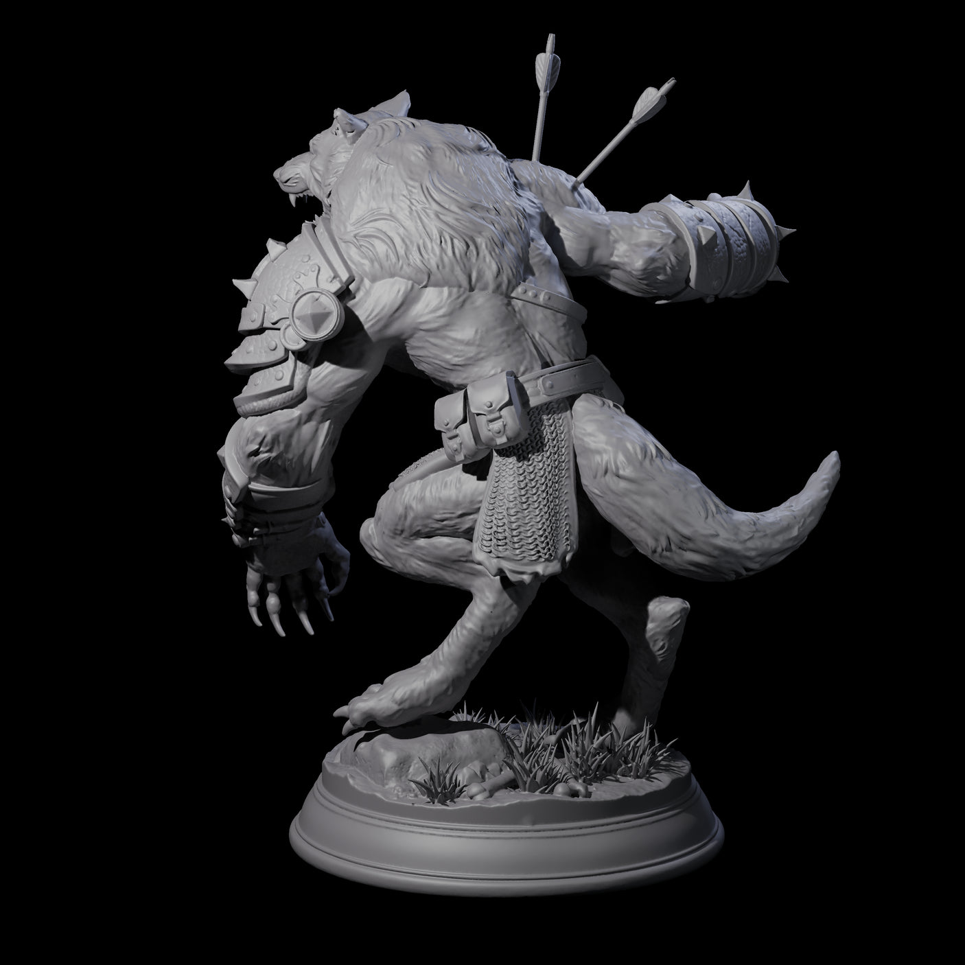 Out of Control Werewolf B Miniature for Dungeons and Dragons, Pathfinder or other TTRPGs