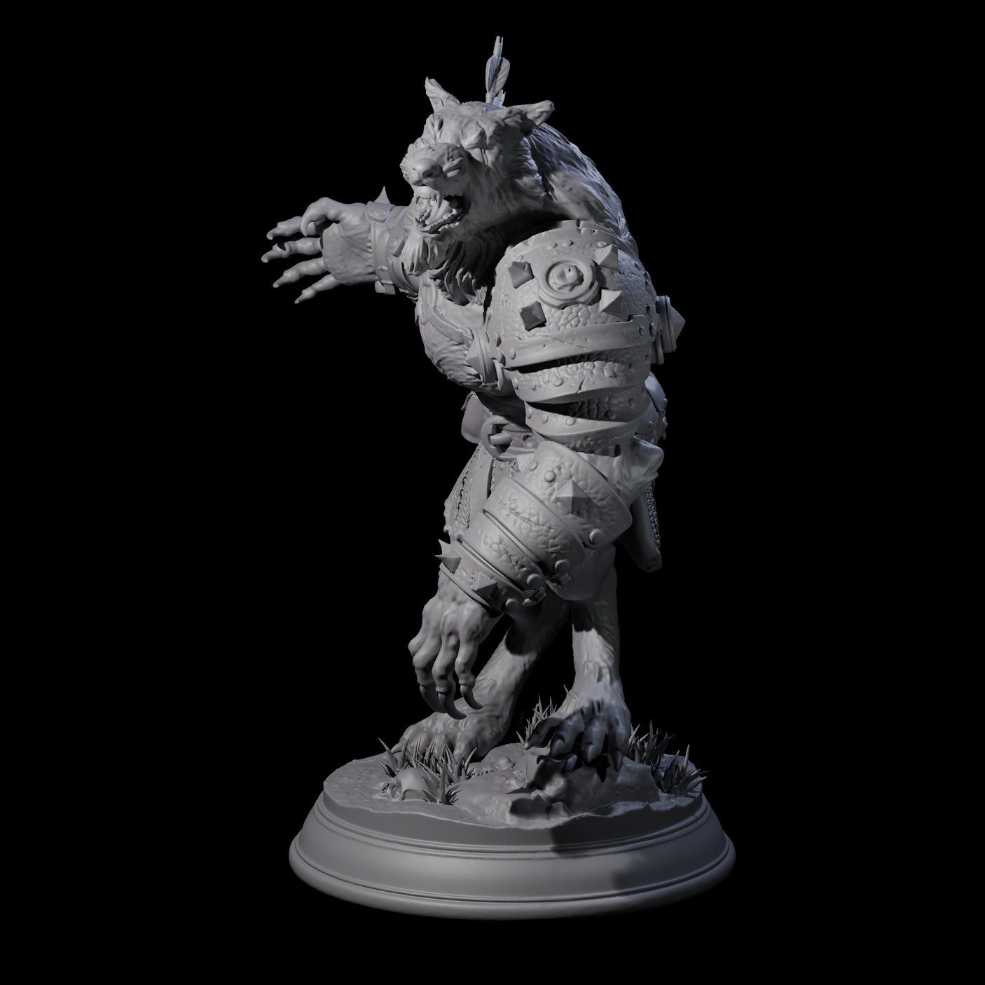 Out of Control Werewolf B Miniature for Dungeons and Dragons, Pathfinder or other TTRPGs