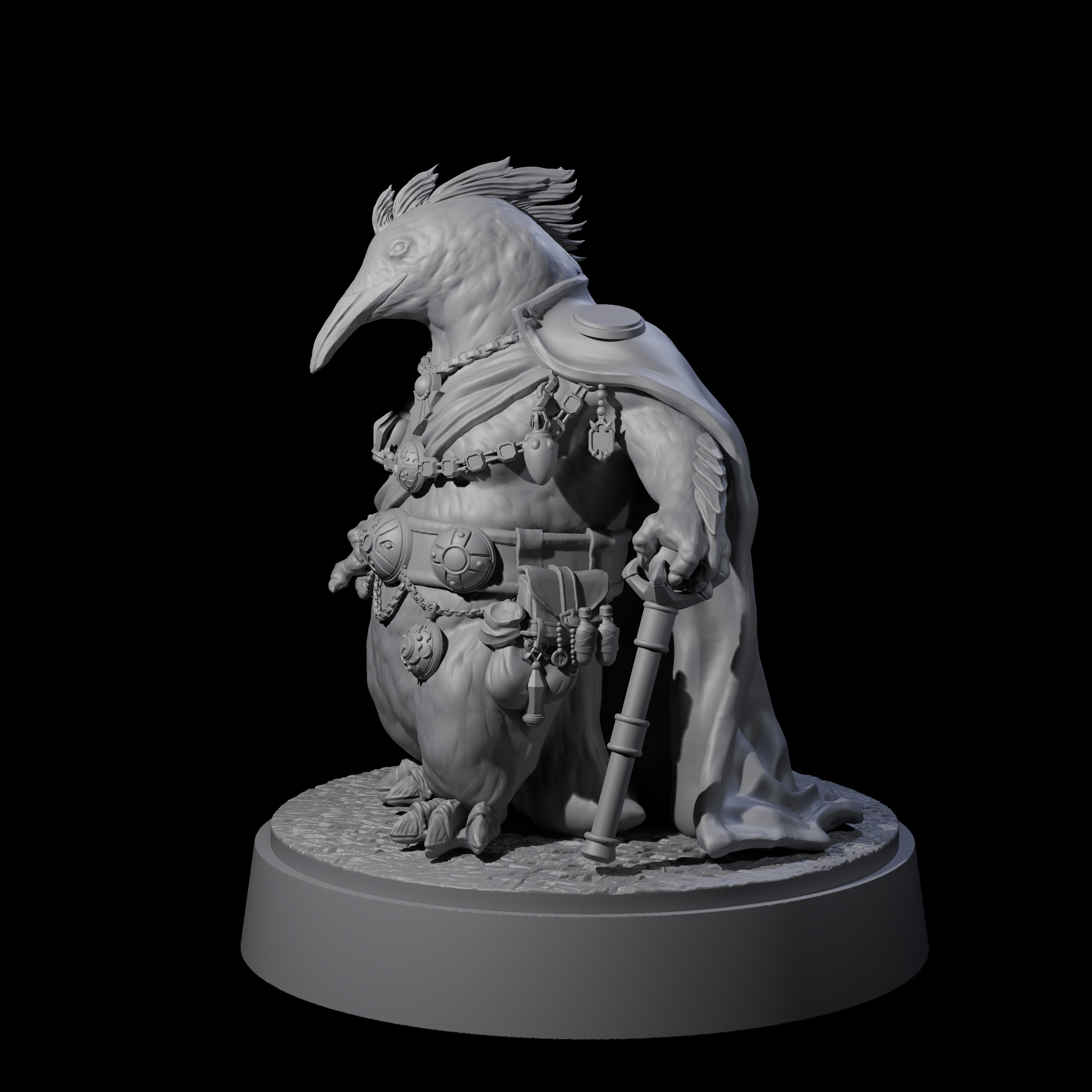 Overseer Penguin Tengu Miniature for Dungeons and Dragons, Pathfinder or other TTRPGs