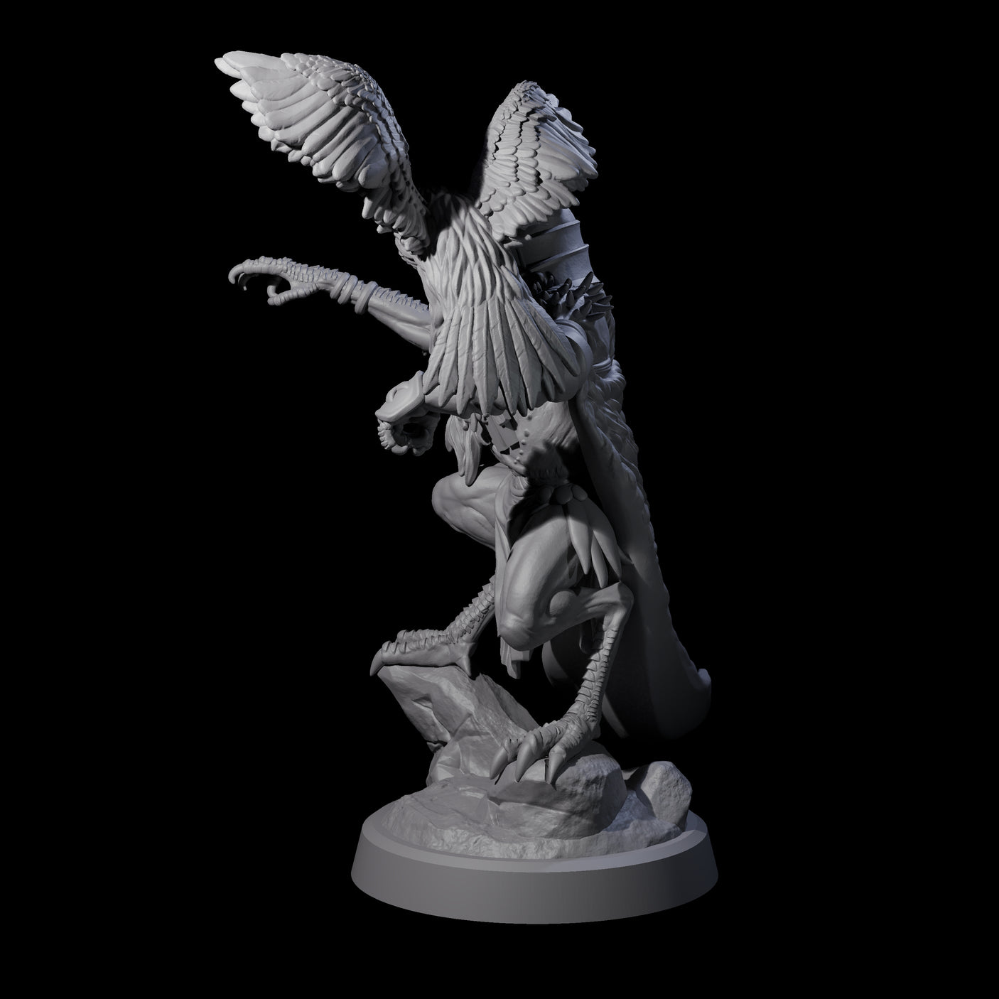 Owl-Like Aarakocra Sentinel B Miniature for Dungeons and Dragons, Pathfinder or other TTRPGs