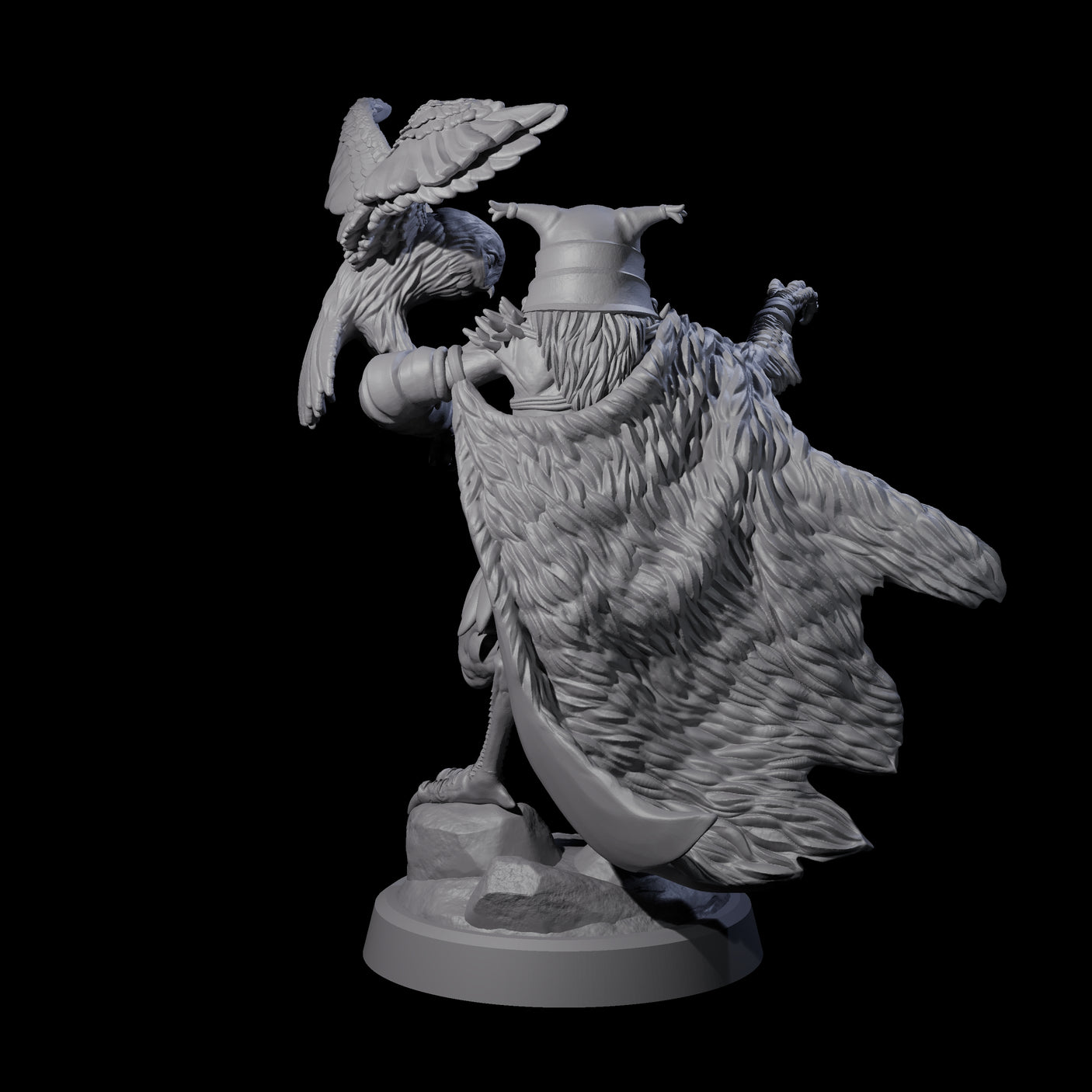 Owl-Like Aarakocra Sentinel B Miniature for Dungeons and Dragons, Pathfinder or other TTRPGs