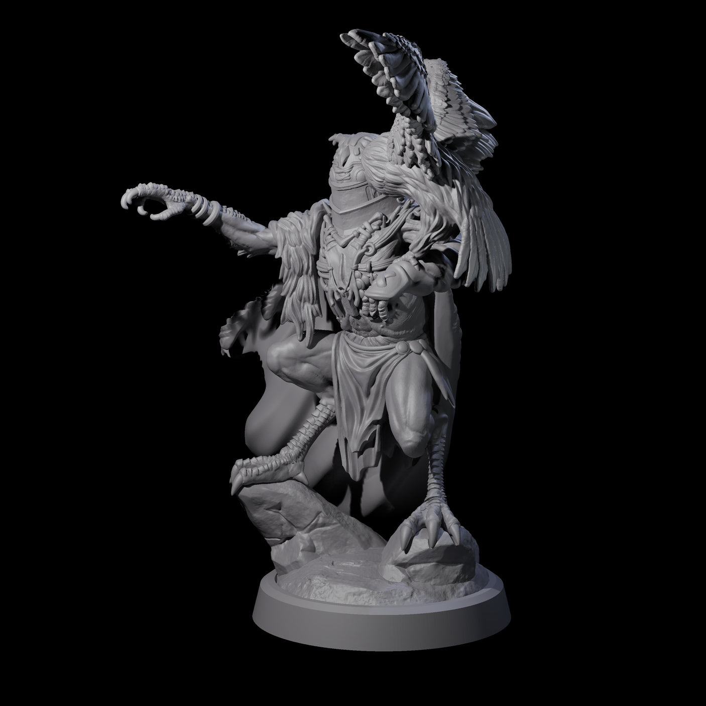 Owl-Like Aarakocra Sentinel B Miniature for Dungeons and Dragons, Pathfinder or other TTRPGs